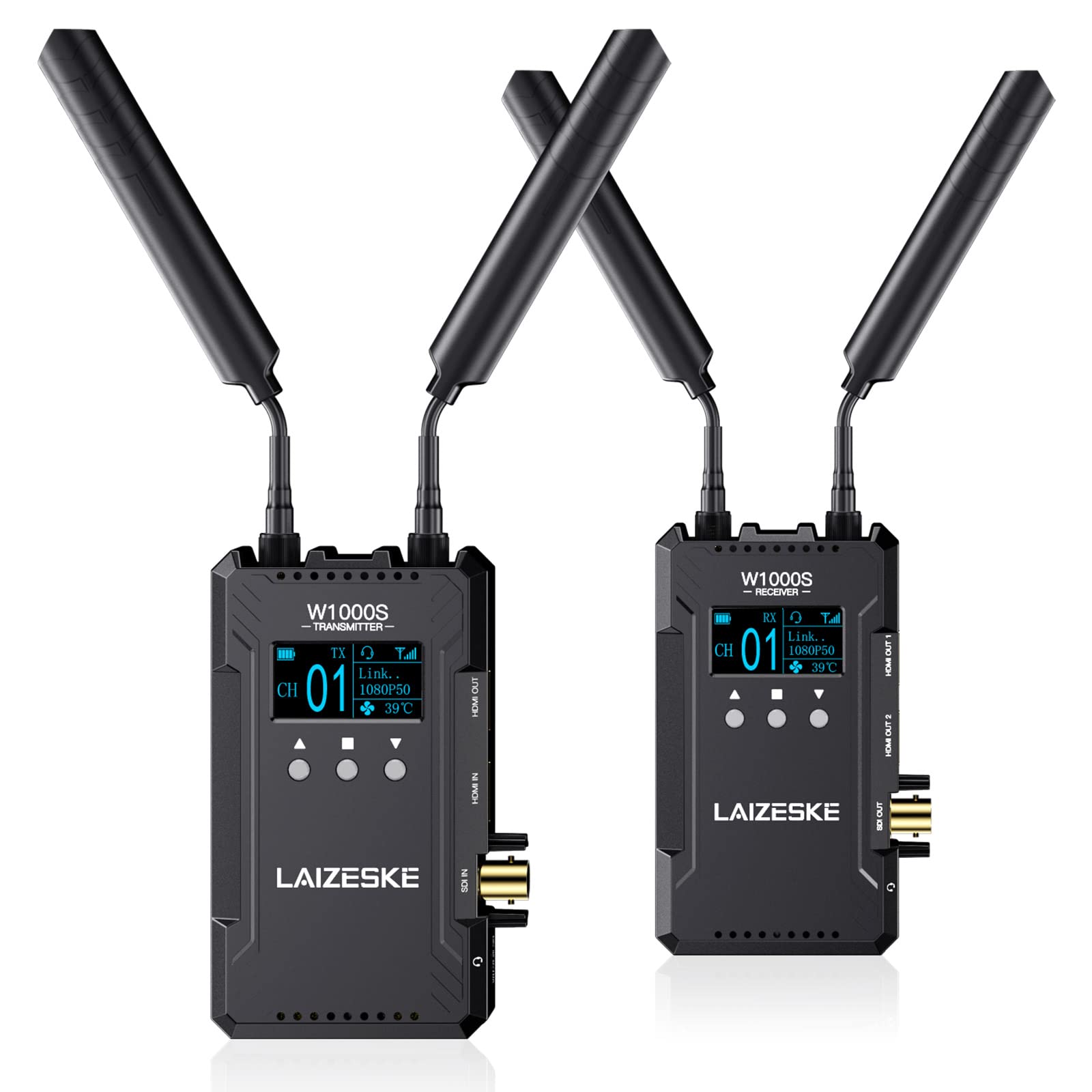 W1000S Wireless HDMI SDI Video Transmitter System - 1000FT Range, 0.08s Low Latency, Real-Time APP Monitoring for Live Streaming, Events & Film Production