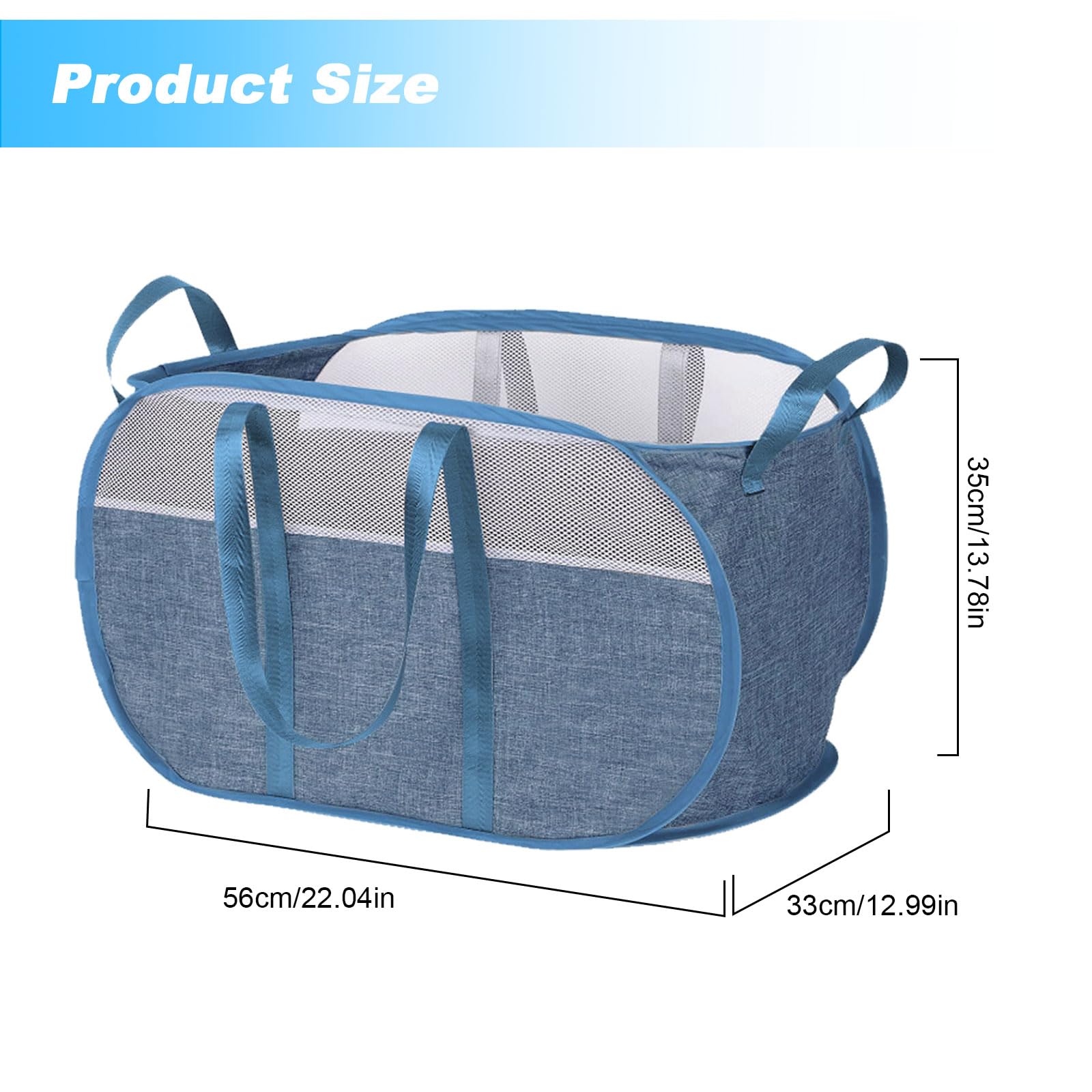 Pop Up Laundry Hamper - Collapsible Mesh Laundry Basket with Durable Handles | Foldable Clothes Hamper for Dorm, Bathroom & Travel | Space Saving Storage Solution for Small Spaces | Perfect for College, Camping & Apartment Living