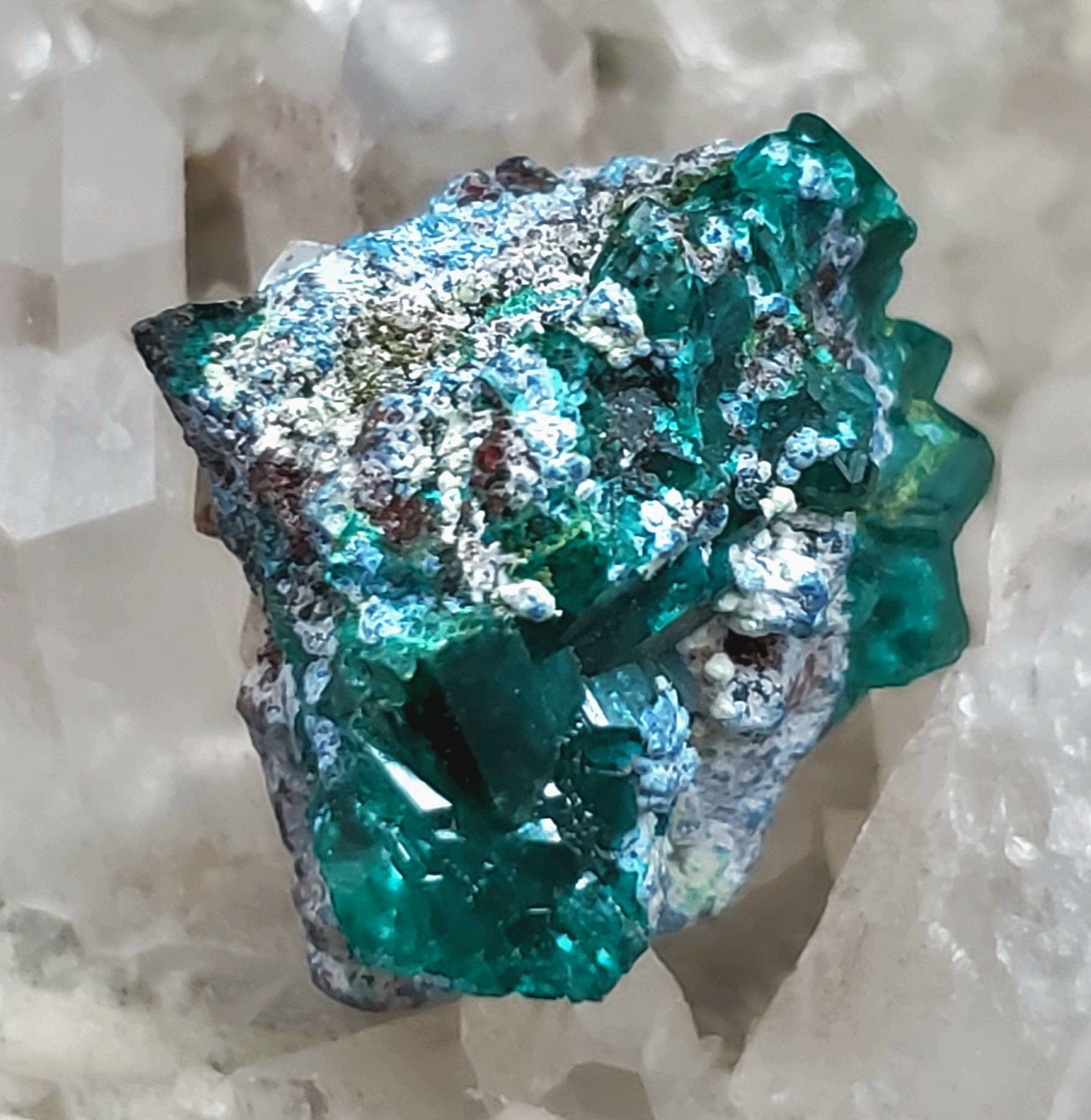 Natural Dioptase Crystal Specimen - Rare Green Mineral for Collectors, Healing & Decoration | Perfect for Display, Meditation & Energy Work
