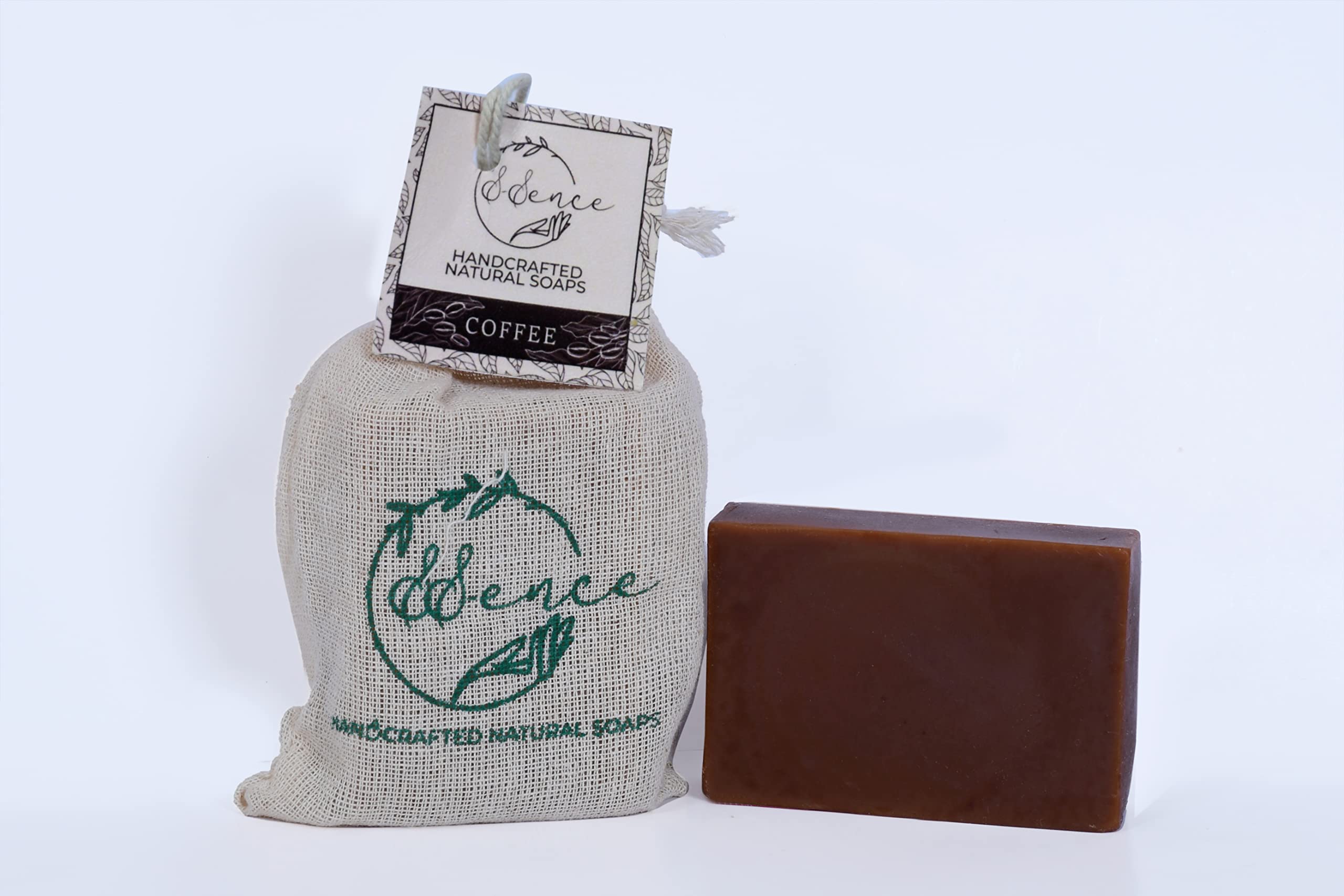 SSence Natural Coffee Soap Bar - Exfoliating & Energizing Face & Body Cleanser for Men & Women - Perfect for Morning Routine & Spa Day at Home