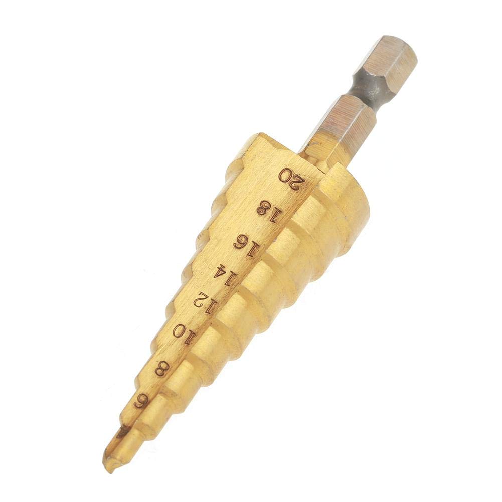 HSS Step Drill Bit Set 4-20mm - Hex Shank Hole Cutter for Steel, Bronze & Aluminum - Perfect for Metalworking, DIY Projects & Home Repairs
