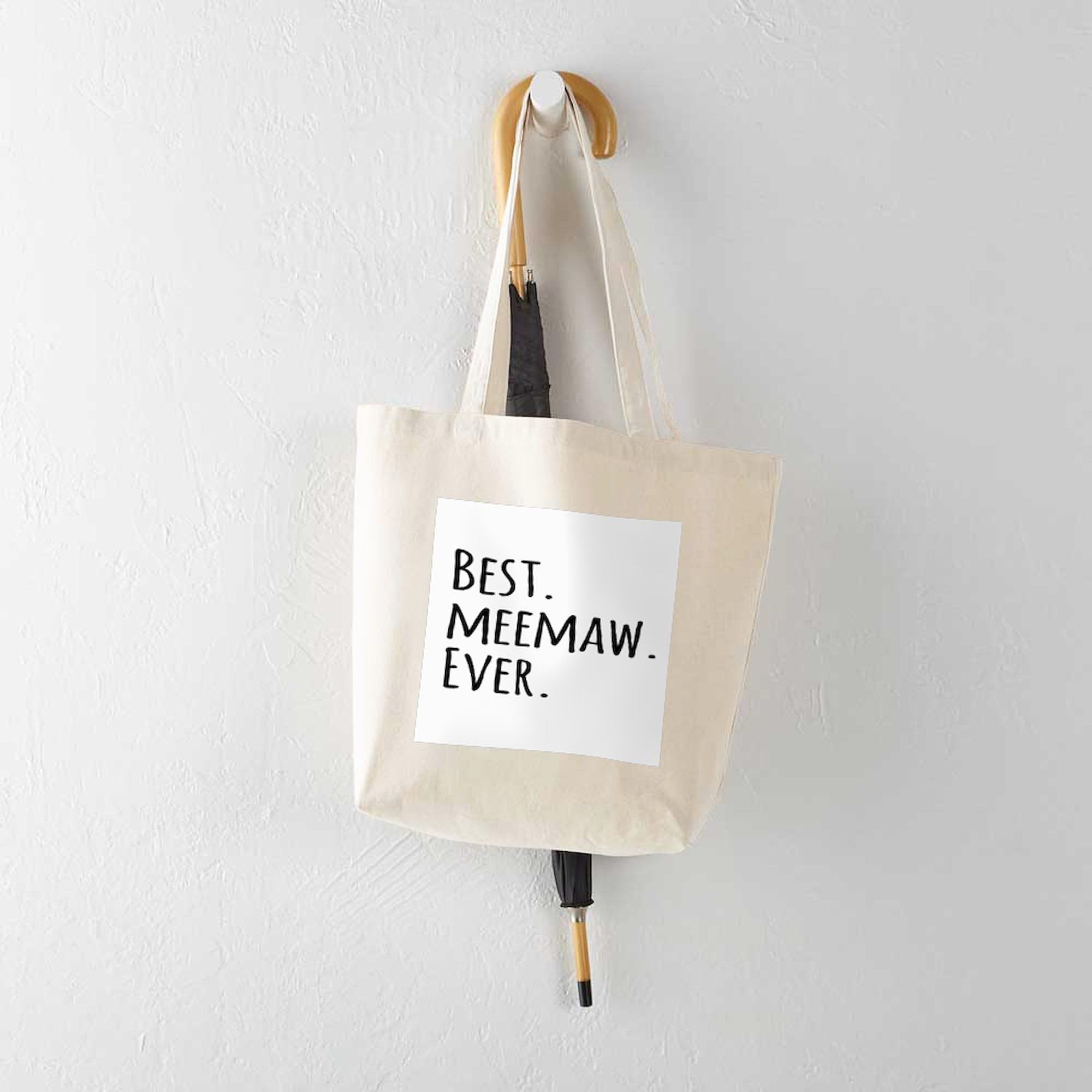 Best Meemaw Ever Tote Bag - Natural Canvas Reusable Shopping Bag for Groceries, Beach & Everyday Use | CafePress