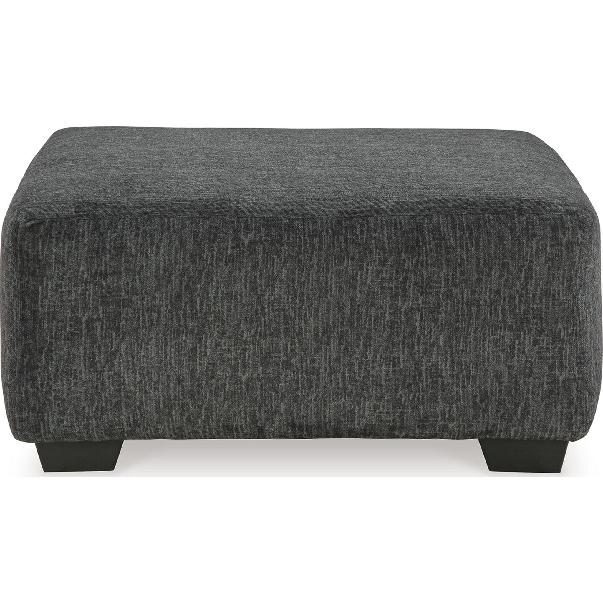 Biddeford Oversized Accent Ottoman in Ebony - Stylish Footrest & Extra Seating for Living Room, Bedroom or Office