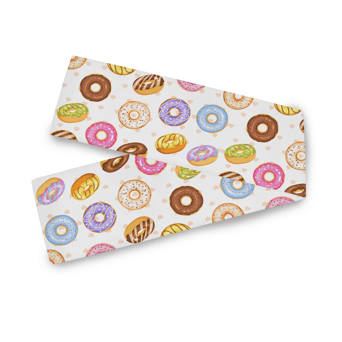 AUUXVA Colorful Donut Polka Dot Table Runner 13x90 Inch - Washable Polyester Rectangular Tablecloth for Dining Table, Kitchen, Office, Wedding & Party Decor - Perfect for Coffee Tables, Buffets and Holiday Home Decor