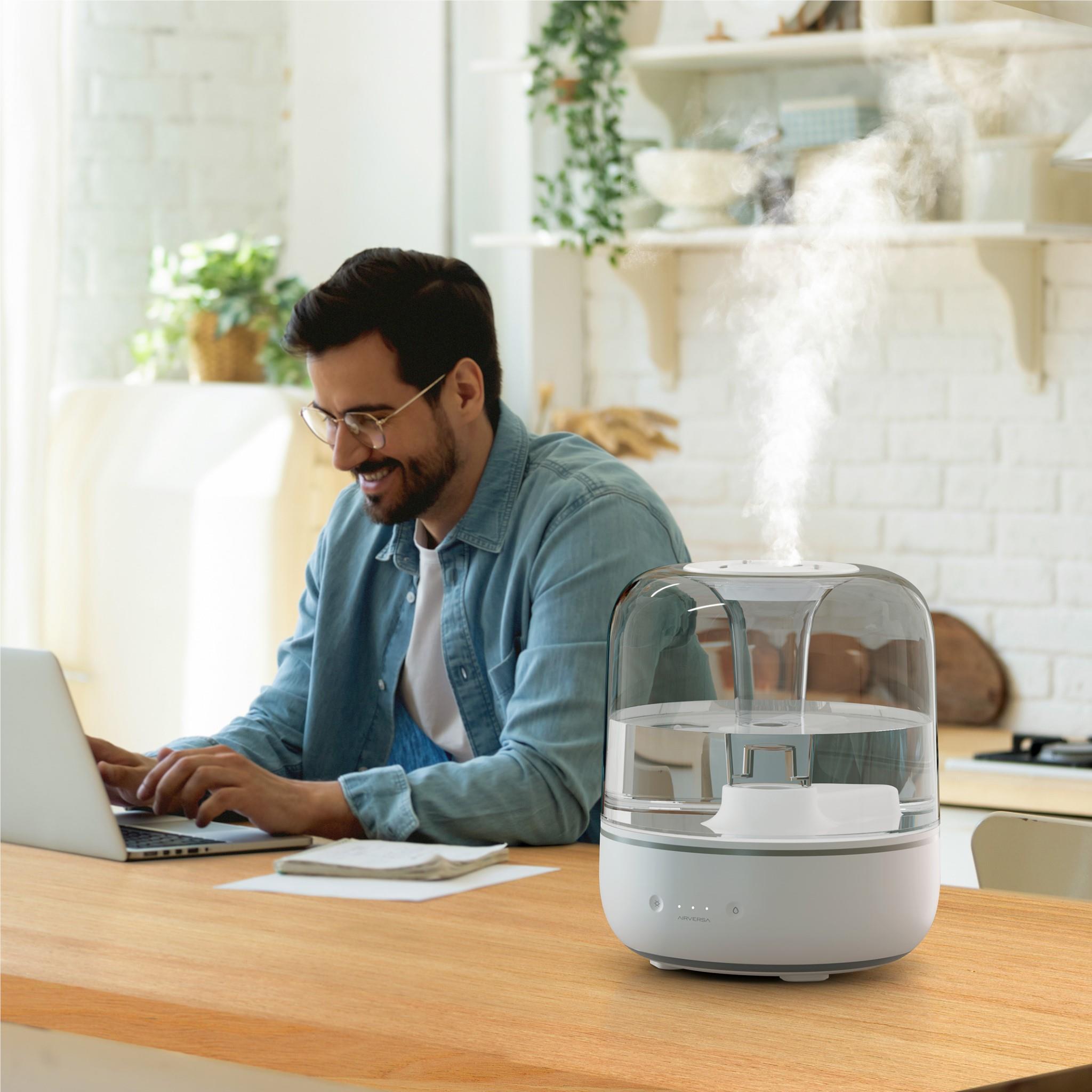 AirVersa Humelle Ultrasonic Cool Mist Humidifier - Quiet Operation, 360° Nozzle, Auto Shut-Off - Perfect for Bedroom, Nursery, Office & Dry Climate Relief