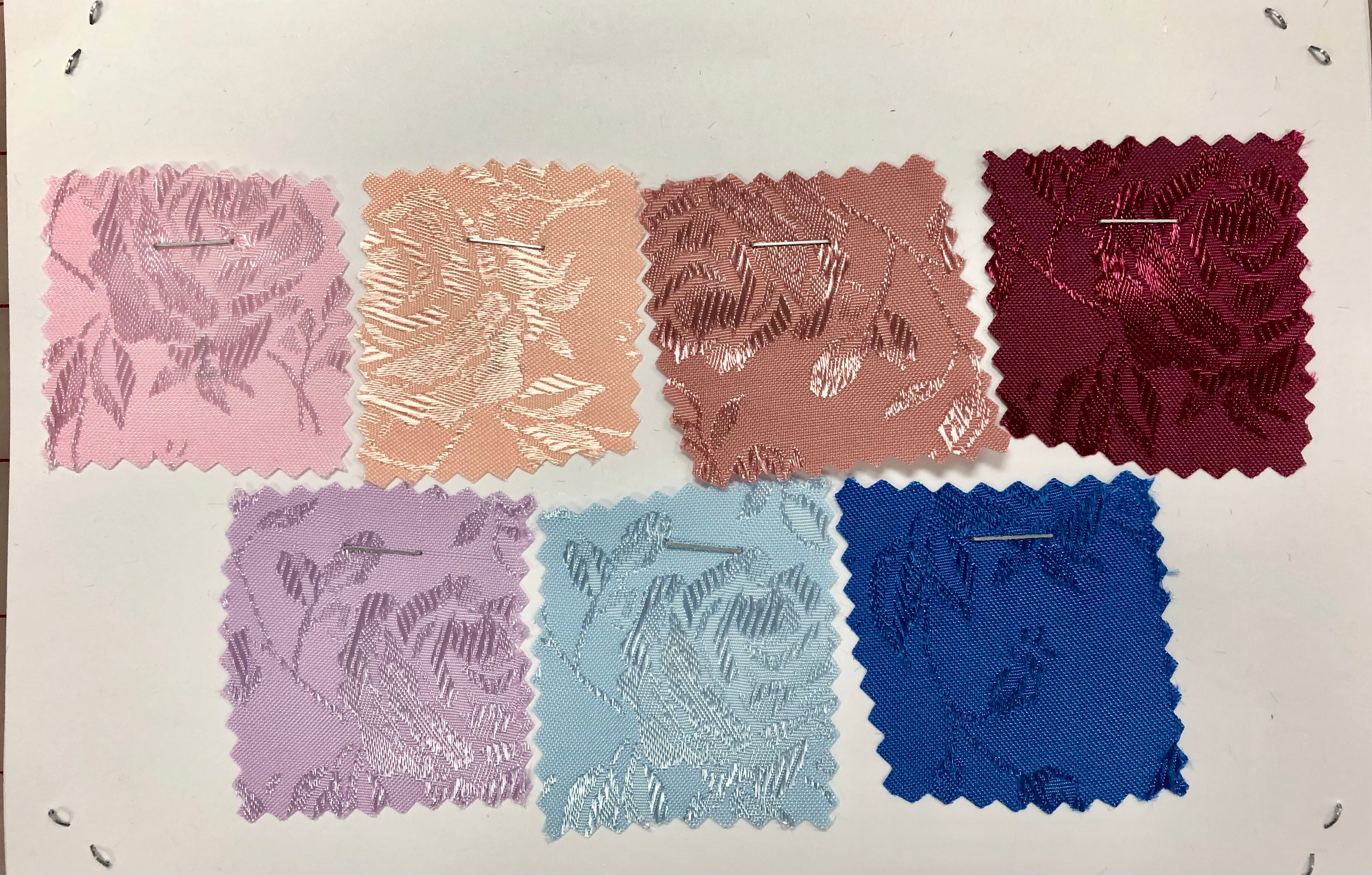 Reversible Satin Jacquard Sample Card - High Quality Fabric Swatches for Fashion Design & DIY Projects | Perfect for Dressmaking, Upholstery, and Crafting