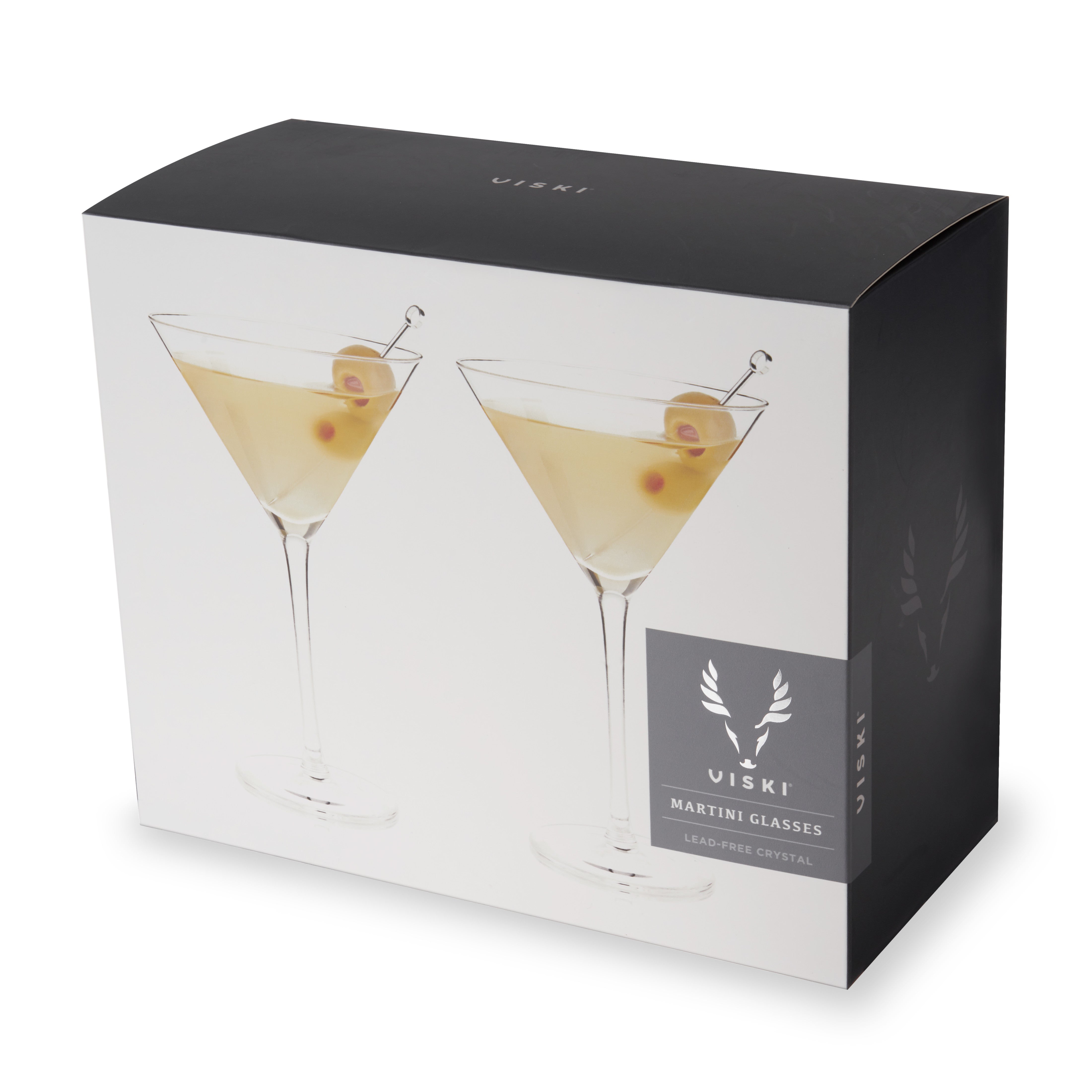 Elegant Raye Stemmed Crystal Martini Glasses Set of 2 - Perfect for Cocktail Parties, Wedding Receptions & Home Bar Decor