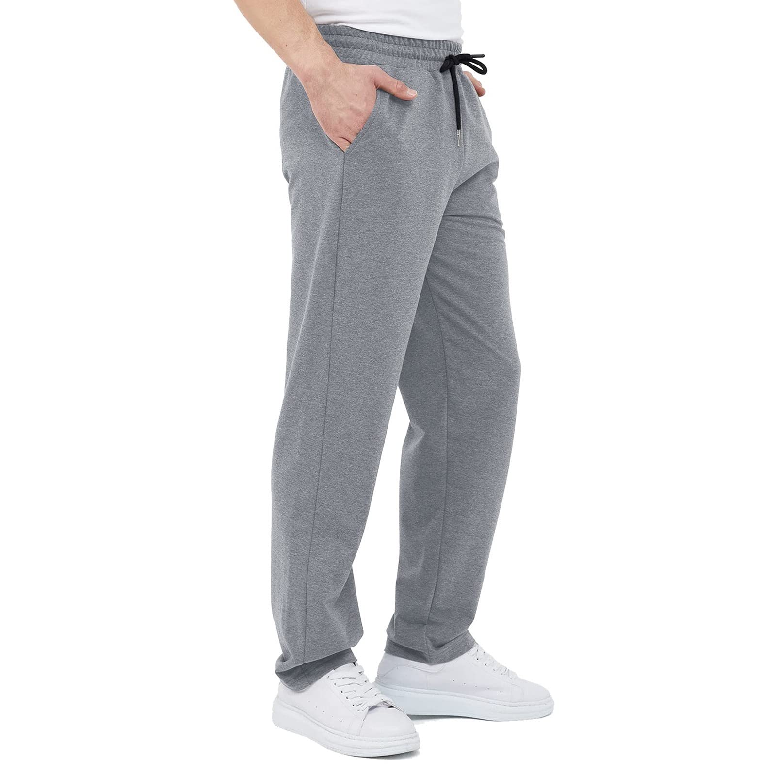 **Men's Casual Jogger Pants - Loose Fit Cotton Sports Trousers with Pockets for Running, Gym & Lounge Wear**