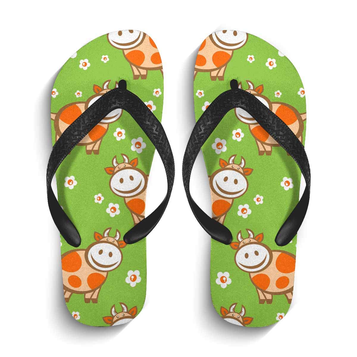 **InterestPrint Men's Non-Slip Flip Flops - Cactus Succulent Pattern Beach Sandals for Summer, Pool, and Outdoor Wear**    *(场景: Perfect for beach vacations, poolside lounging, casual outings, and indoor comfort.)*