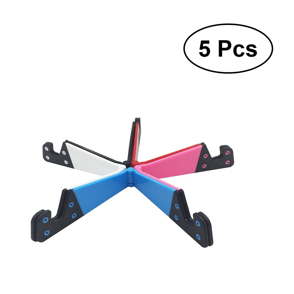 5-Pack Adjustable Phone & Tablet Stand Holder - Universal Desk Mount for iPhone, Samsung, iPad - Portable Foldable Lazy Stand for Watching Videos, Reading, Video Calls & Hands-Free Use