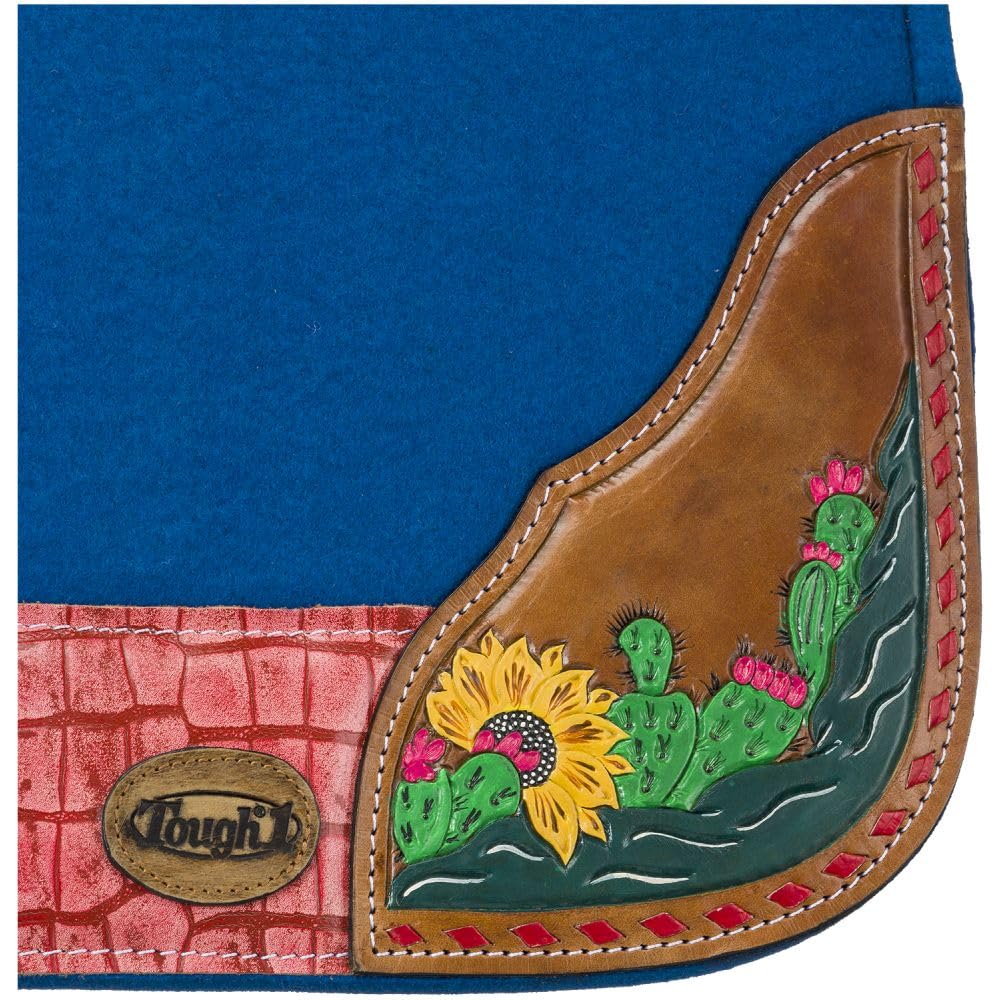 Tough 1 Hand-Painted Cactus Western Saddle Pad for Horses - Durable & Stylish Equestrian Gear for Trail Riding & Shows