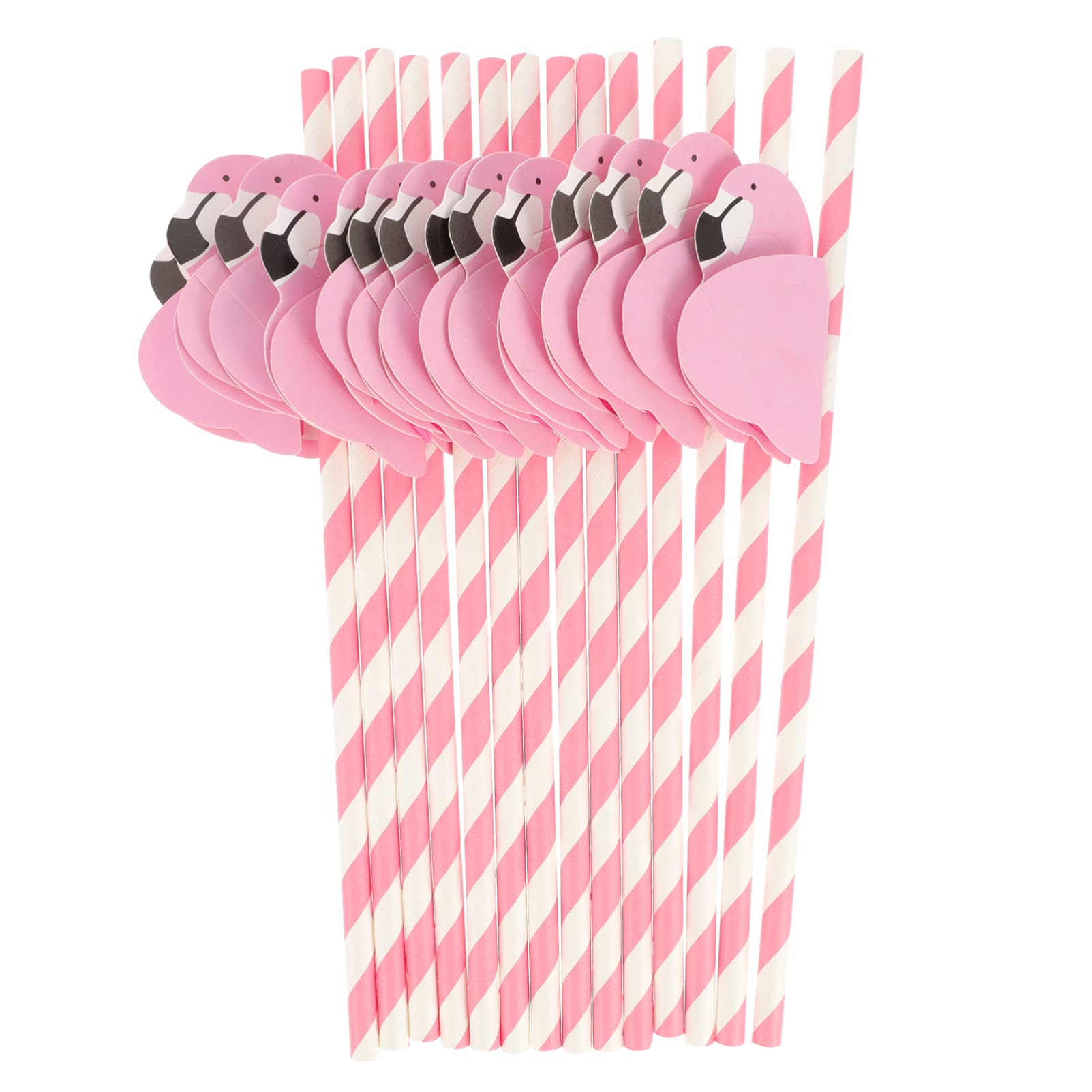 KESYOO 25pcs Flamingo Paper Straws - Eco-Friendly Cocktail & Party Drinking Straws, Decorative Paper Pipettes for Tropical Drinks, Pool Parties & Summer Celebrations