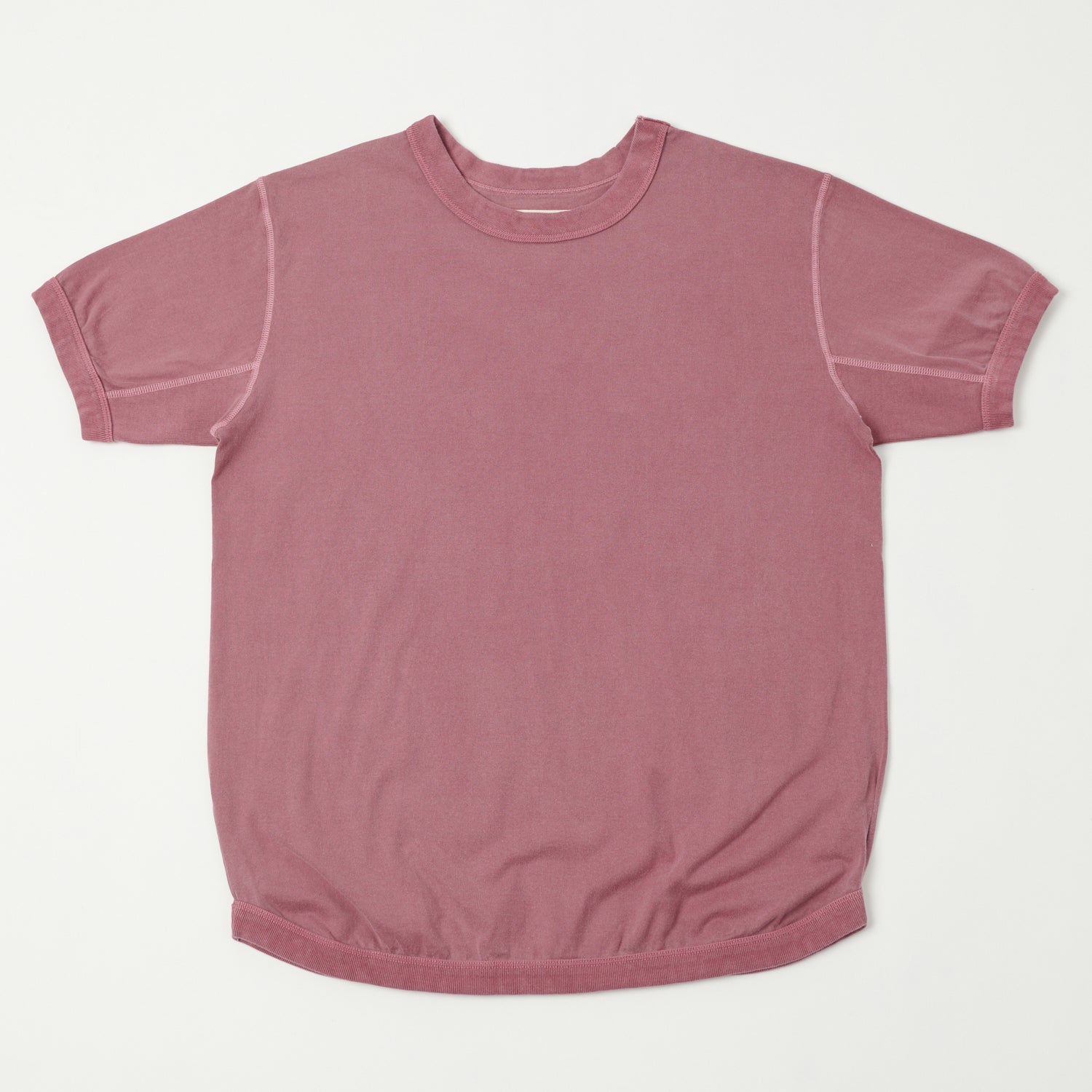 Full Count 5222 Flat Seam Heavyweight Short Sleeve T-Shirt - Burgundy Red | Premium Cotton Tee for Men | Casual Wear, Street Style & Everyday Comfort