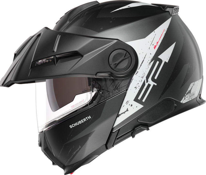 Schuberth E2 Explorer Anthracite Motorcycle Helmet - Lightweight & DOT Certified for Adventure Riding & Long-Distance Touring