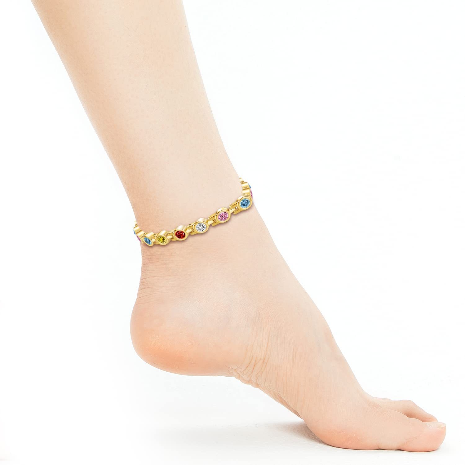 JEROOT Magnetic Therapy Anklet for Women - 3500 Gauss Ultra Strength Magnets for Arthritis & Ankle Pain Relief, Adjustable Swelling Support Bracelet with Tool - Perfect for Daily Wear, Sports & Joint Discomfort