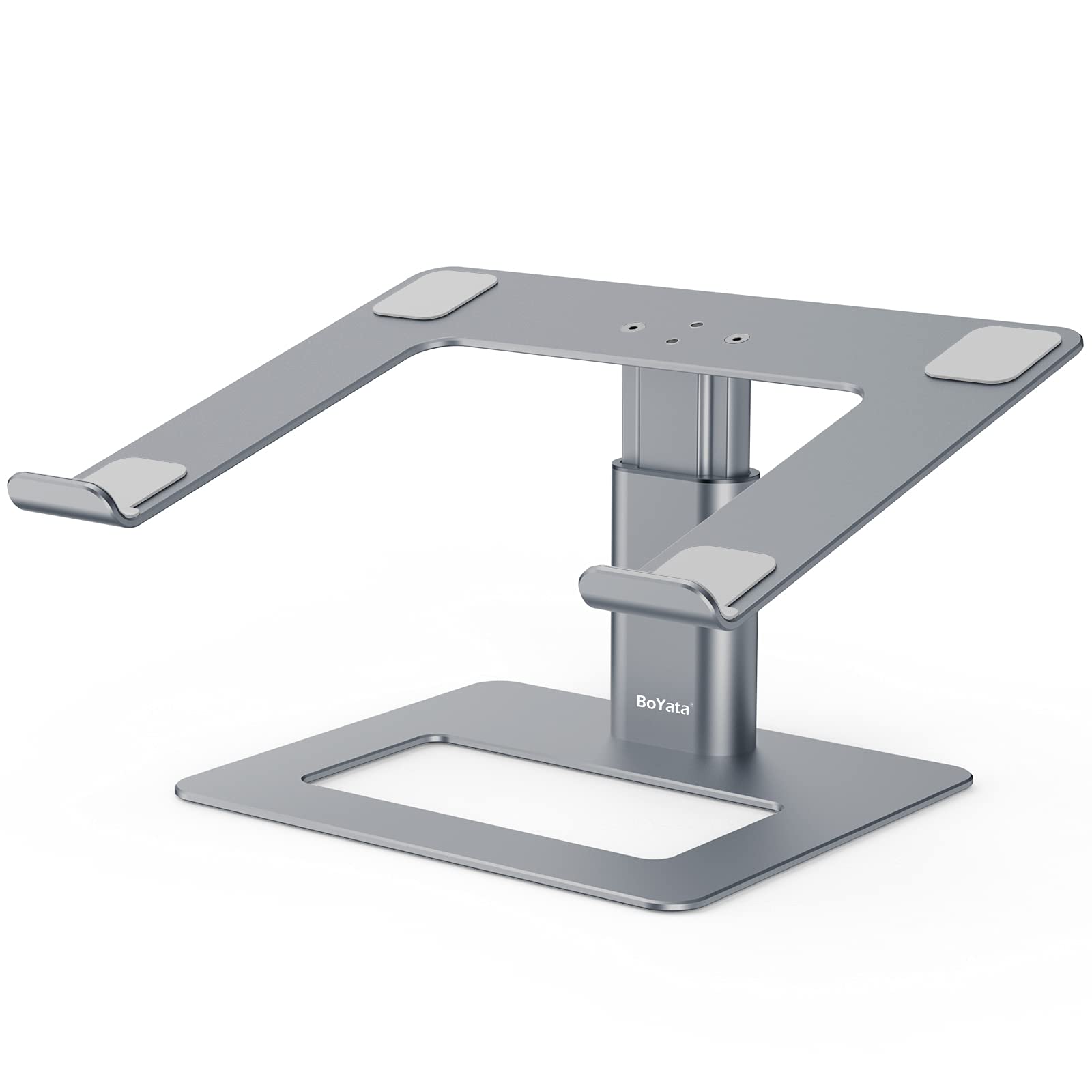 BoYata Adjustable Laptop Stand - Ergonomic Aluminum Computer Riser for MacBook Pro/Air, Dell, Lenovo, HP & Samsung (11-17 Inch) | Portable Desktop Notebook Holder for Home Office, Gaming & Workstation Setup