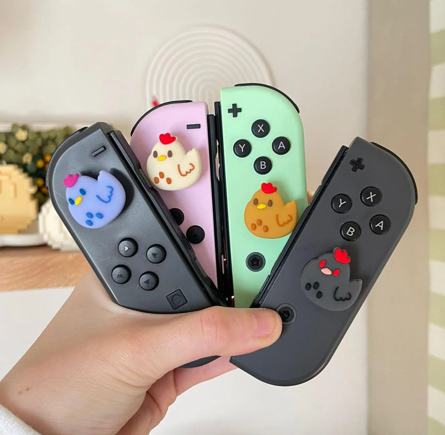 Stardew Valley Themed Chicken Thumb Grips for Nintendo Switch Joy-Con - Cute Poultry Design for Comfortable Gaming, Perfect for Stardew Valley Fans and Switch Accessories Lovers