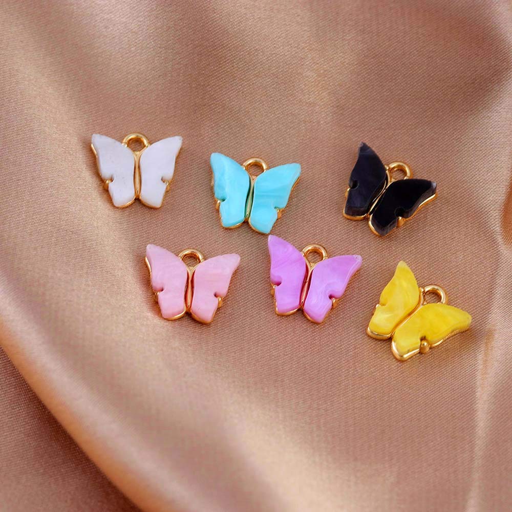 18PCS Acrylic Butterfly Charms for Jewelry Making - DIY Cute Beads for Bracelets, Necklaces, Bangles - Perfect for Crafting, Gifts & Party Favors