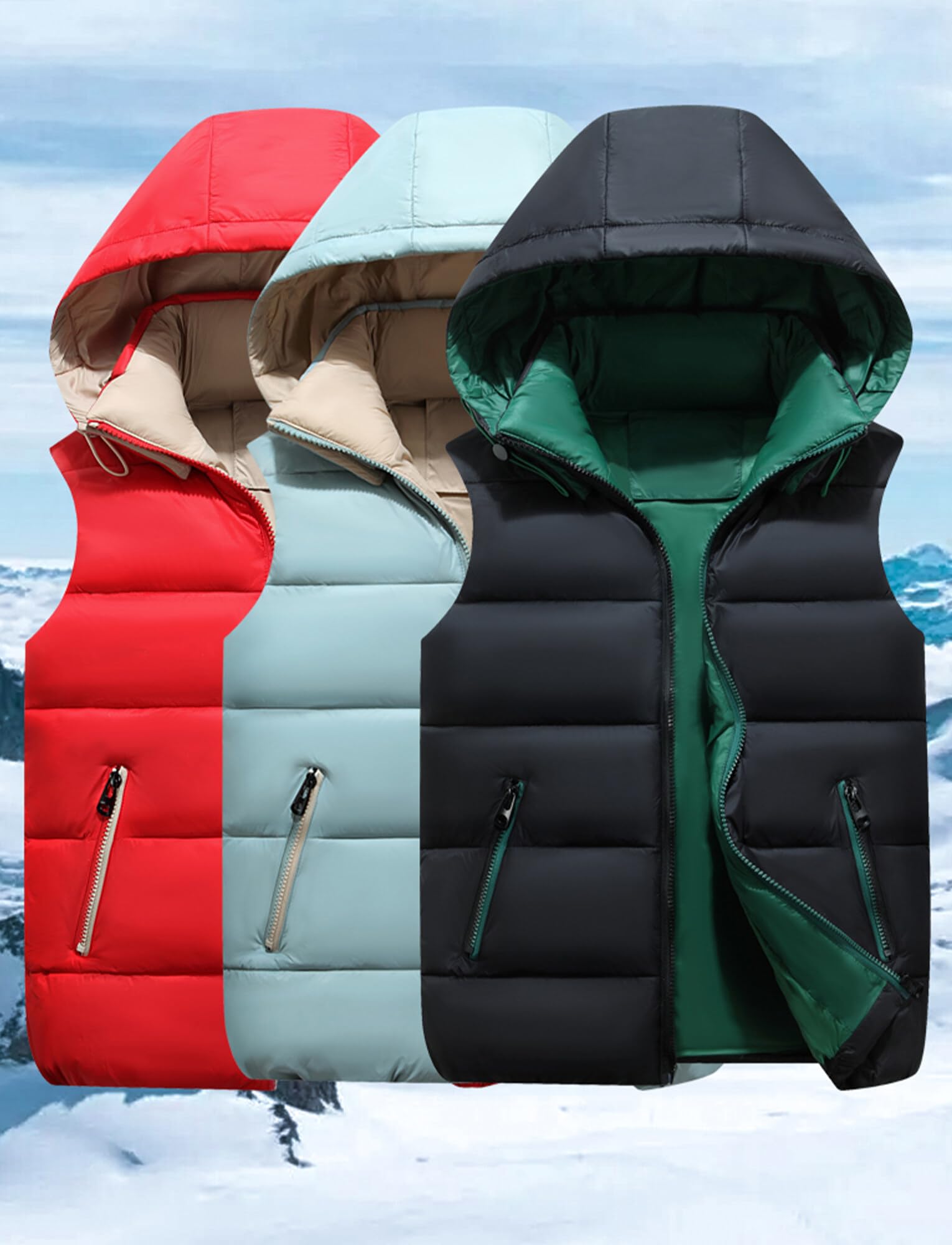 FEOYA Kids Hooded Puffer Vest - Winter Warm Sleeveless Jacket for Boys & Girls, Detachable Hood Down Coat - Perfect for Outdoor Play, School & Cold Weather Activities
