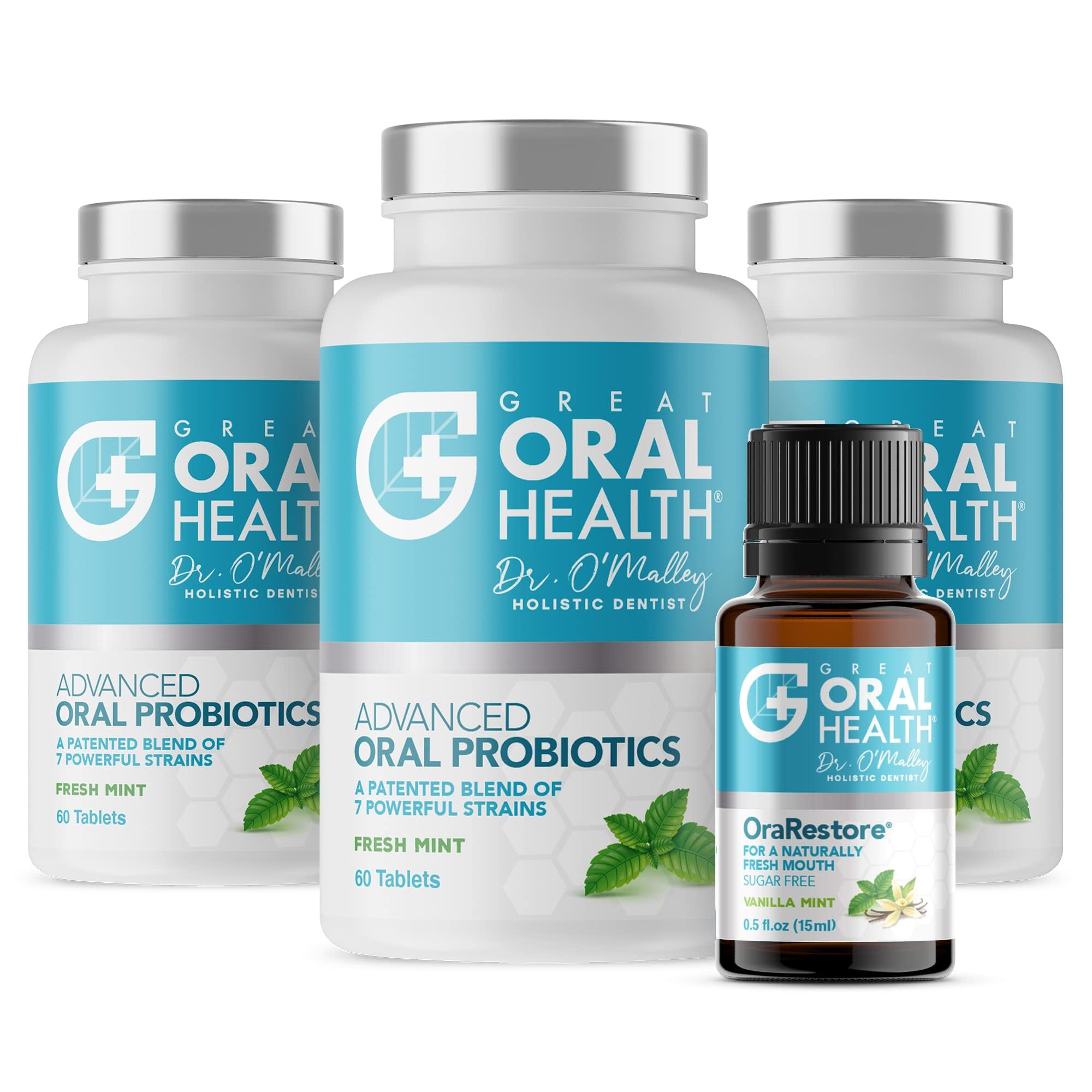 Advanced Bad Breath Treatment Set – Oral Probiotics Tablets & OraRestore Natural Mouth & Tooth Concentrated Oil – Dentist Formulated Mint Flavor for Fresh Breath & Oral Care – Perfect for Travel, Work, and Daily Use