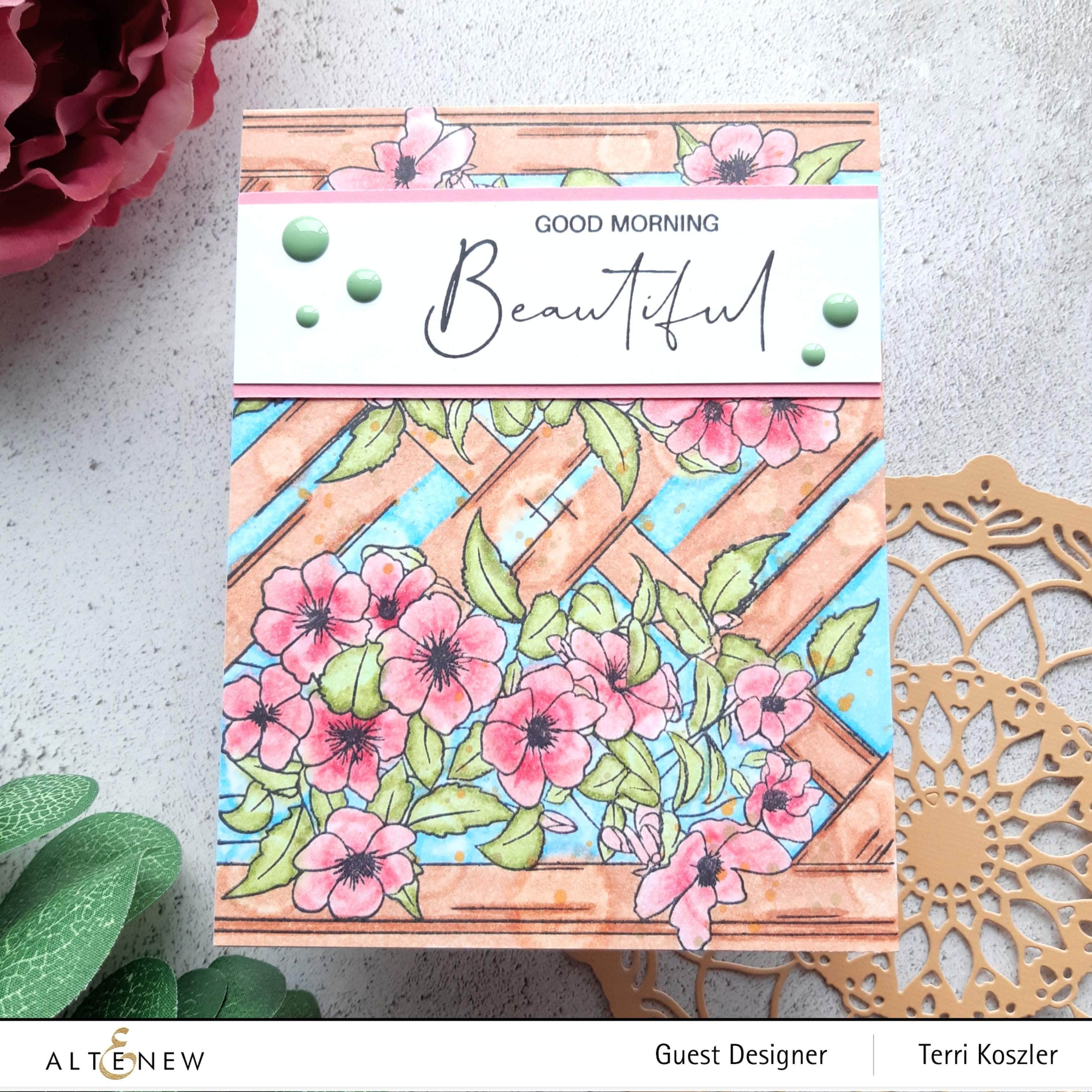 Clematis Outline Stamp Set for Painting Flowers - DIY Floral Art, Card Making & Scrapbooking Supplies
