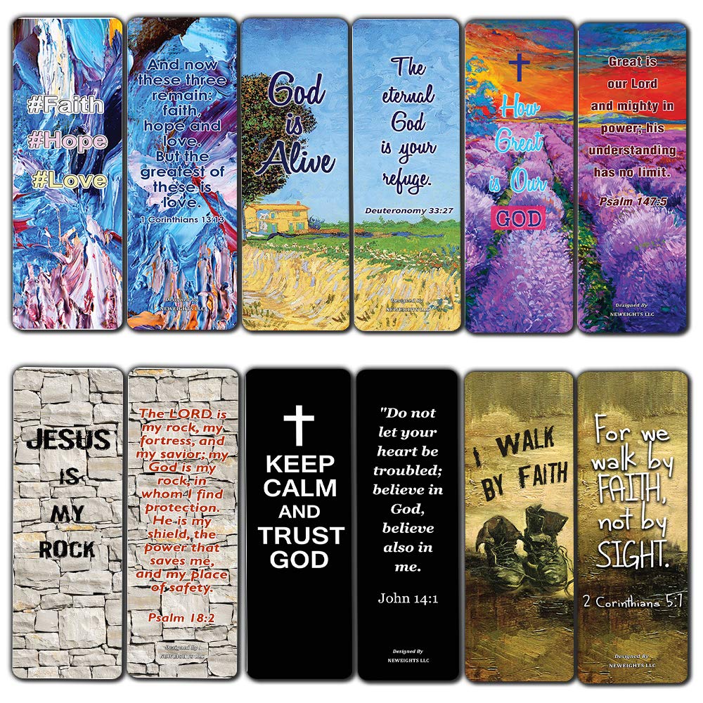Inspiring Bible Verse Bookmarks - 12 Pack for Sunday School & Baptism Gifts