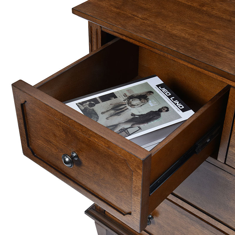 Isidro Accent Chest of Drawers with USB Charging Station - Modern Bedroom Dresser with 3 Drawers & Built-in Power Outlets - Perfect for Bedside Storage & Device Charging in Home, Office or Dorm Room