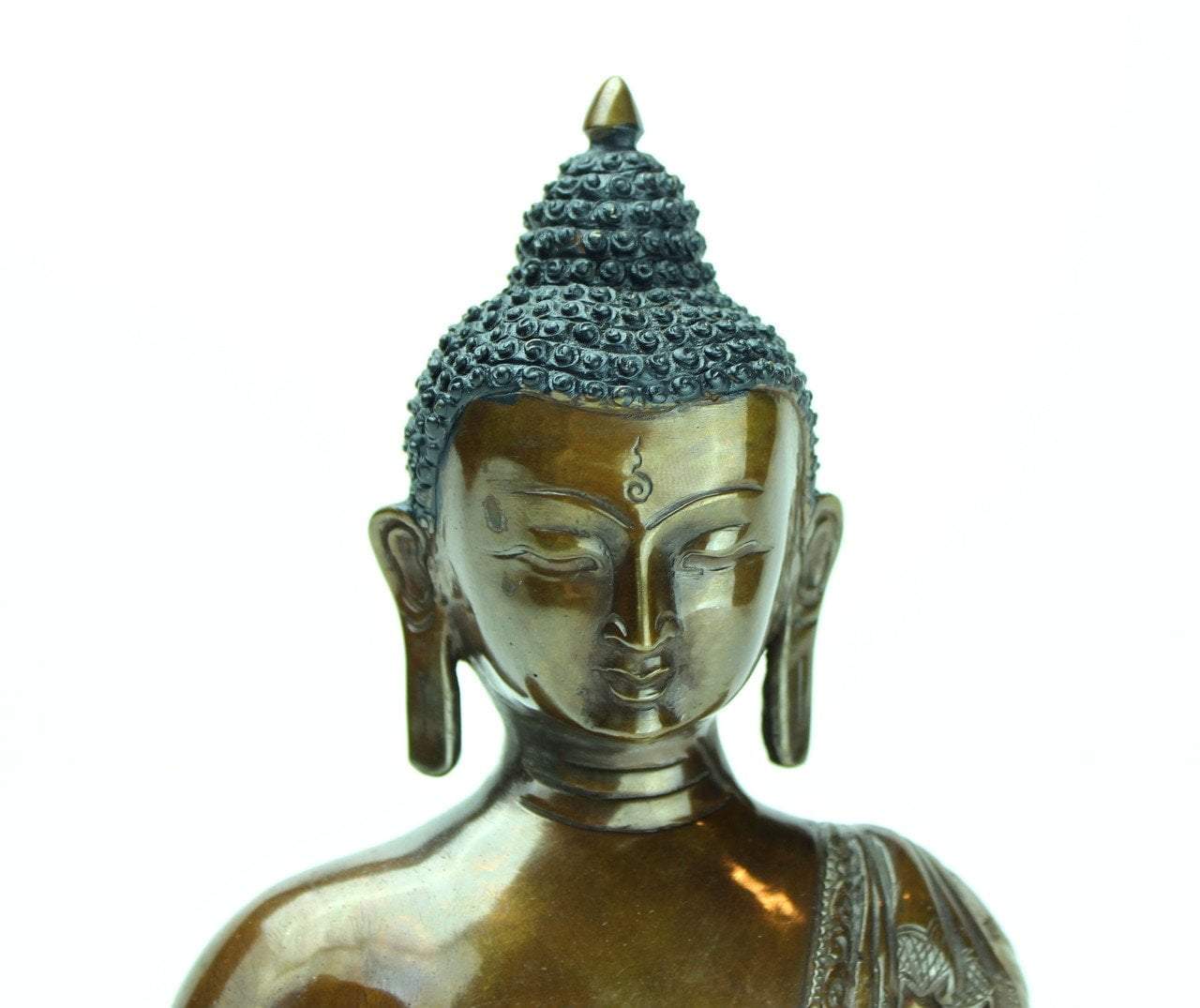 9 Inch Amitabha Silver and Bronze Statue - Handcrafted Buddhist Decor for Home Altar, Meditation Room & Spiritual Gifts