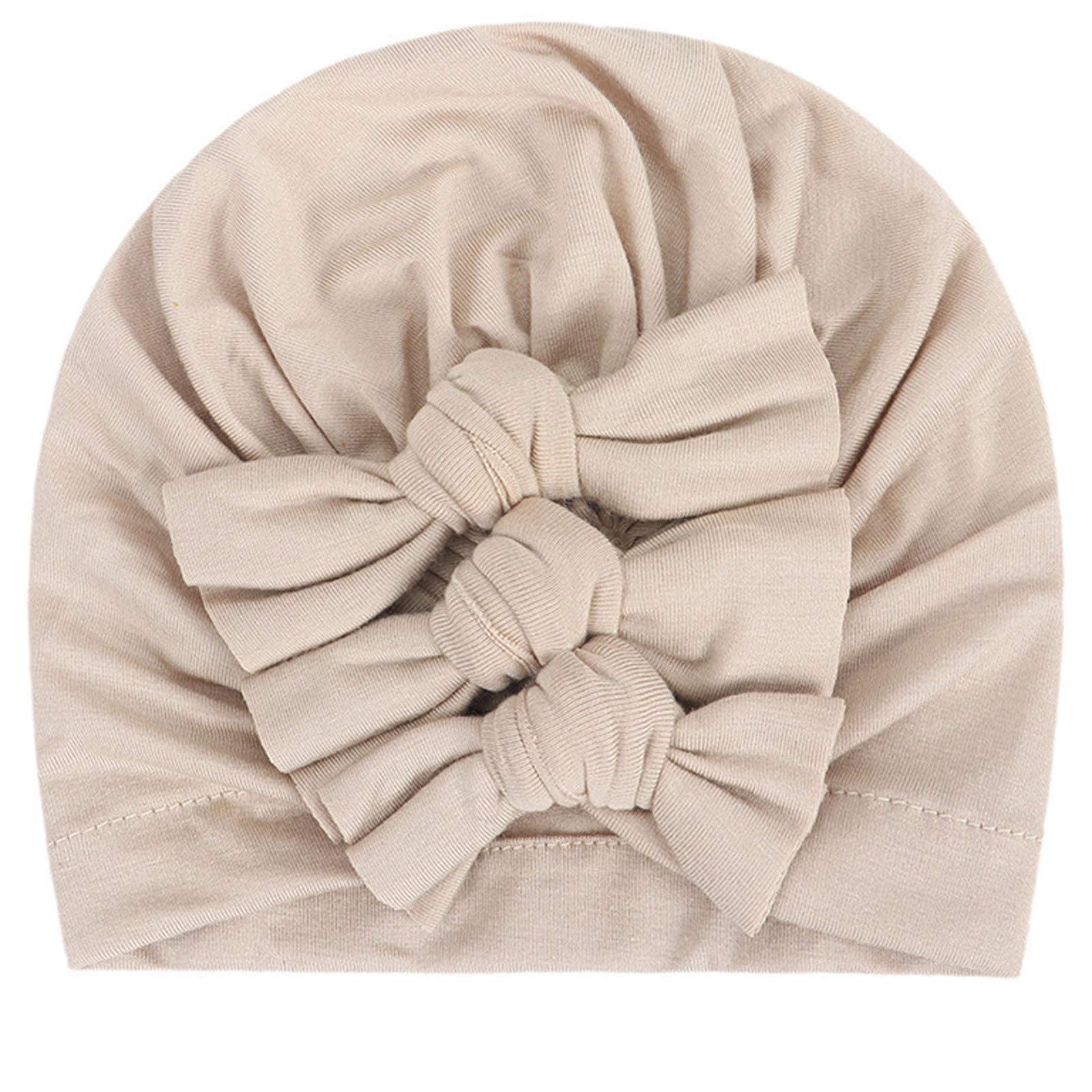 SHANGMAOYO Baby Sun Hat for Girls & Boys - Soft Cotton Newborn Flower Headband, Adjustable Infant Turban Cap with Bowknot (One Size, Color E) - Perfect for Outdoor Play, Photoshoots & Special Occasions