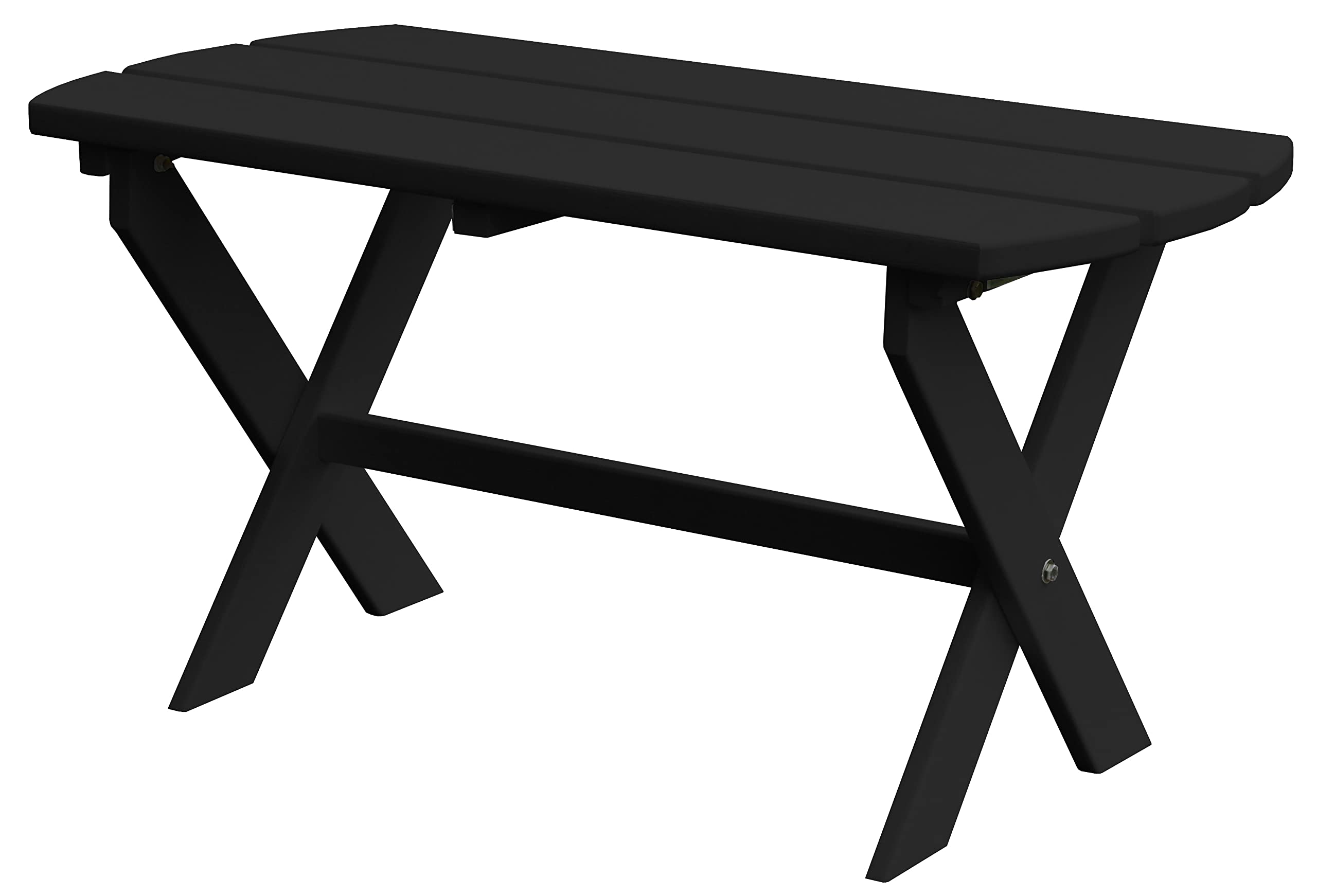 Furniture Barn USA Black Poly Folding Oval Coffee Table - Space-Saving Living Room Furniture for Small Apartments & Dorms