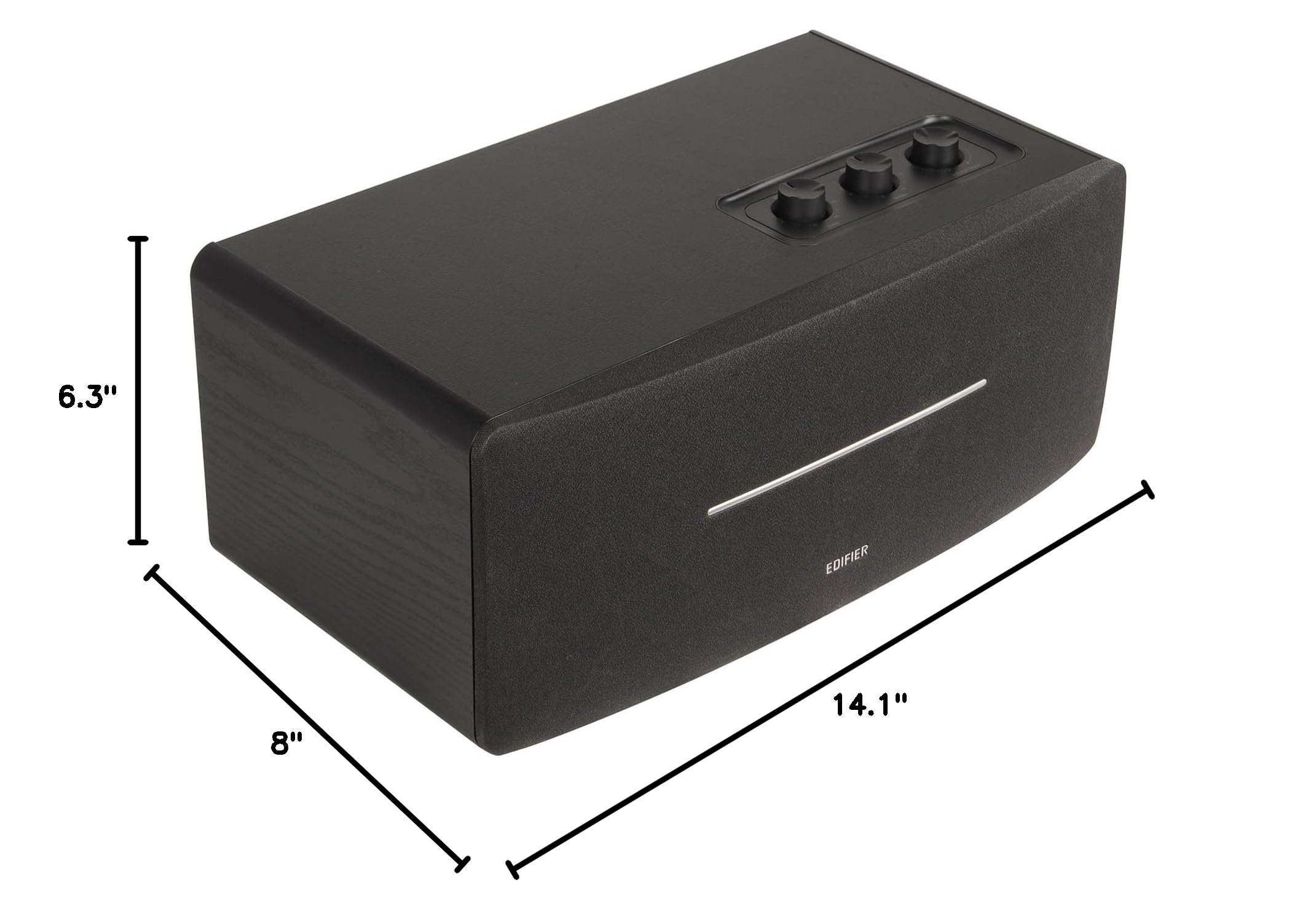 Edifier D12 Bluetooth 5.0 Computer Speakers - 70W RMS Wireless Stereo Desktop Speakers with Subwoofer Line Out, RCA & Aux Input for PC, Monitor, Laptop - Black | Perfect for Home Office, Gaming & Music Streaming