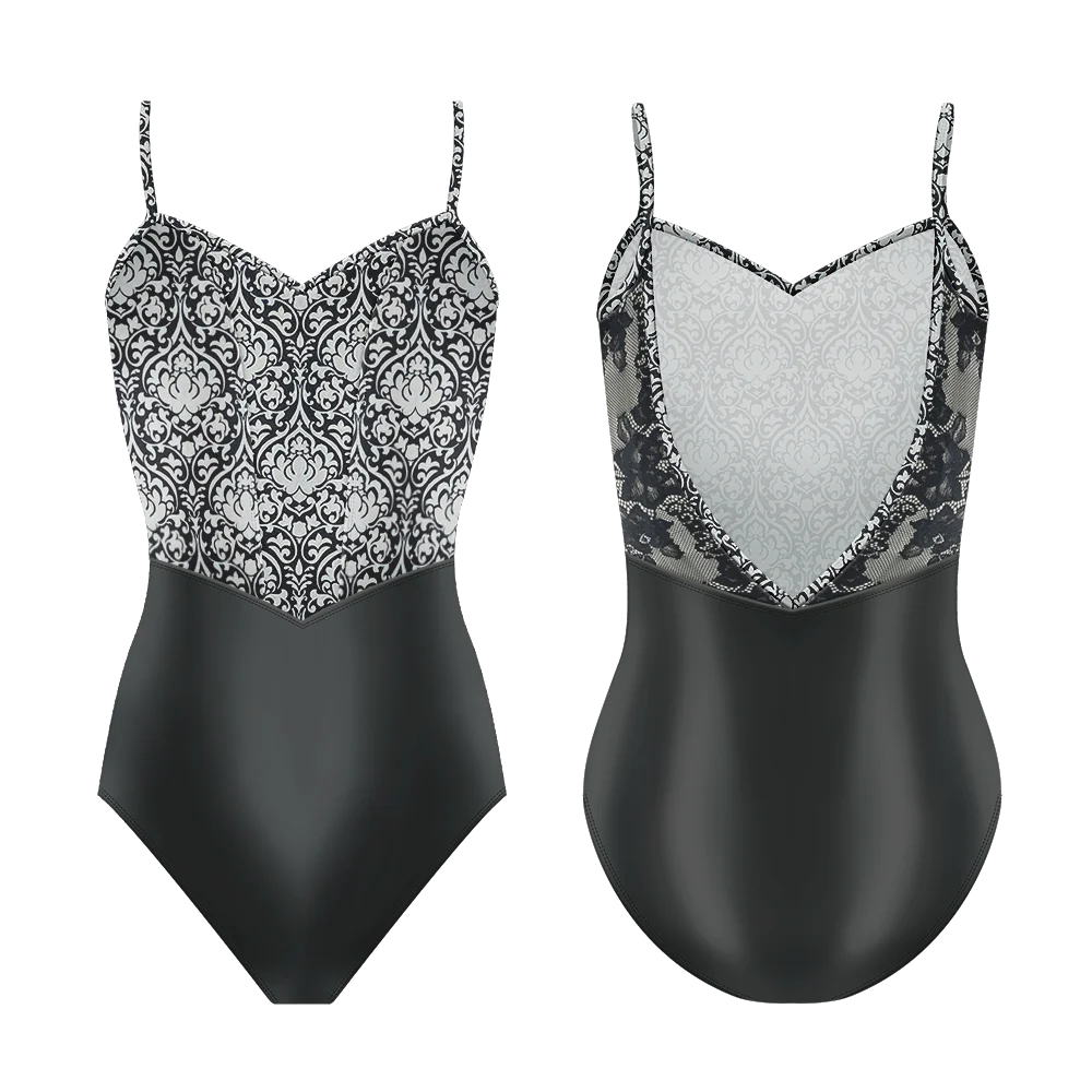 Chanelle Ebony Lotus Leotard - Elegant Ballet Dancewear for Women & Girls | Perfect for Ballet Class, Performance & Dance Practice