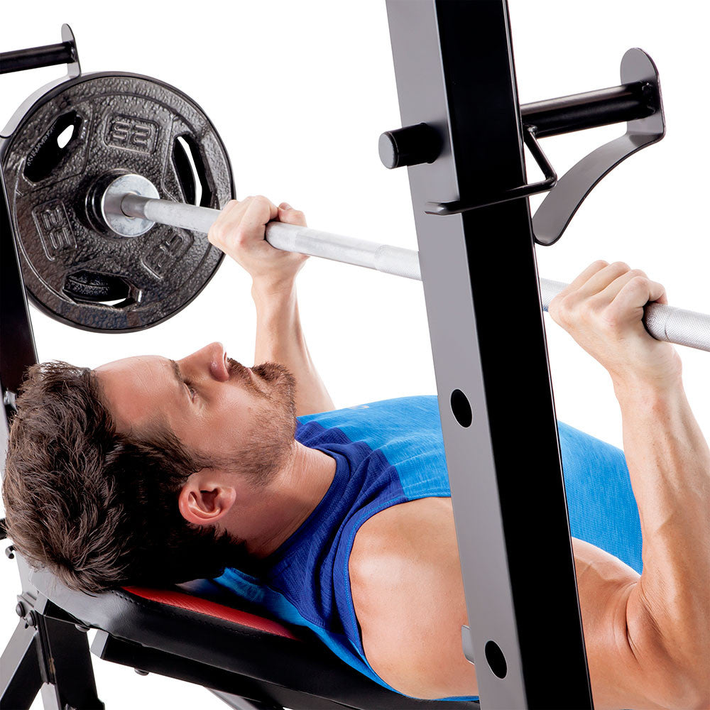 Marcy Deluxe Olympic Weight Lifting Bench MKB-957 - Adjustable Strength Training Bench for Home Gym Workouts | Perfect for Weightlifting, Bodybuilding & Fitness Training