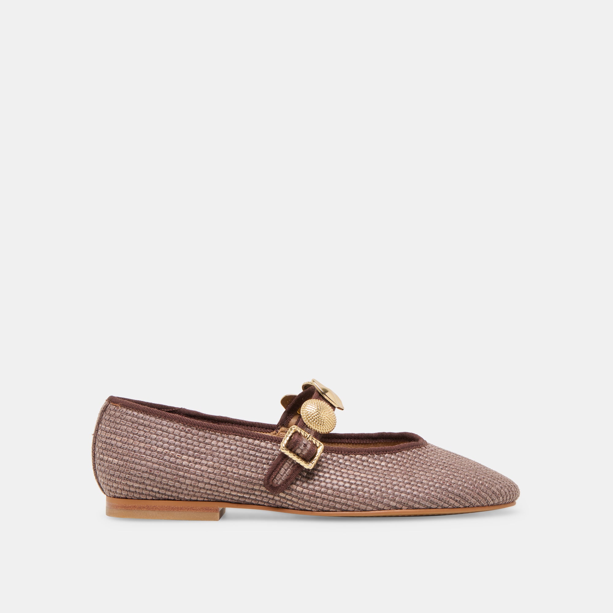 RELAN Women's Ballet Flats - Comfortable Walnut Raffia Slip-On Shoes for Casual Wear, Office & Travel