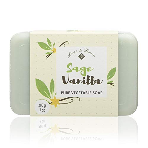 Epi de Provence Sage Vanilla Shea Butter Soap - 200g | Natural Handmade Soap for Dry Skin | Perfect for Gifts, Spa Day & Relaxing Bath Time