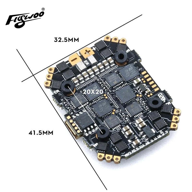 Flywoo GOKU HD 745 EVO 20x20 40A AIO BLHeli32 Flight Controller with MPU6000 Gyro - Perfect for FPV Drone Racing and Freestyle Flying