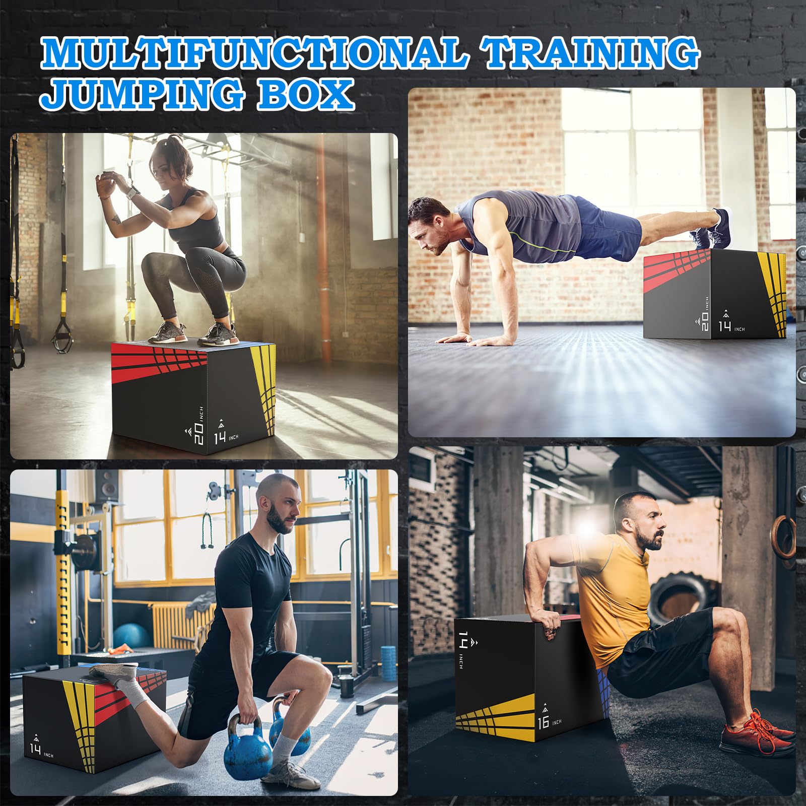 XDDAIS 3-in-1 Heavy Duty Foam Plyometric Box Set for Home Gym - 30