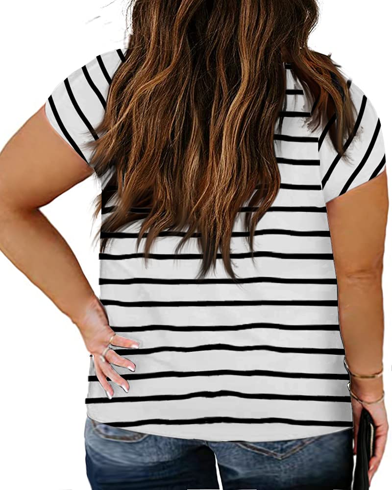 Plus Size V-Neck T-Shirts for Women - Casual Loose Fit Petal Sleeve Blouse | Perfect for Everyday Wear, Office & Weekend Outfits