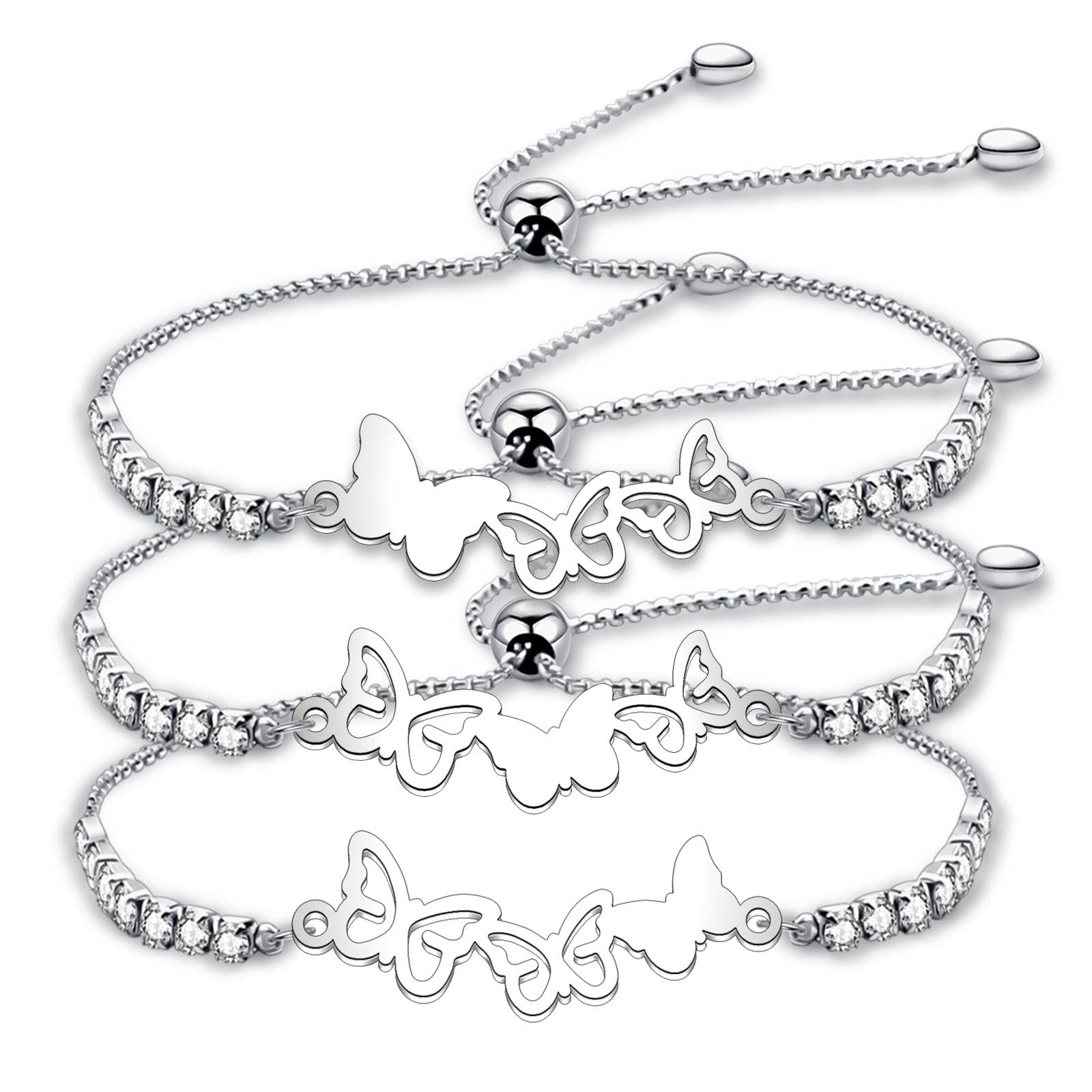 3 Sisters Butterfly Necklace - Meaningful Friendship Jewelry for Sisters, Best Friend & Long Distance BFF Gifts - Perfect for Birthdays, Anniversaries & Sister Bonding Moments