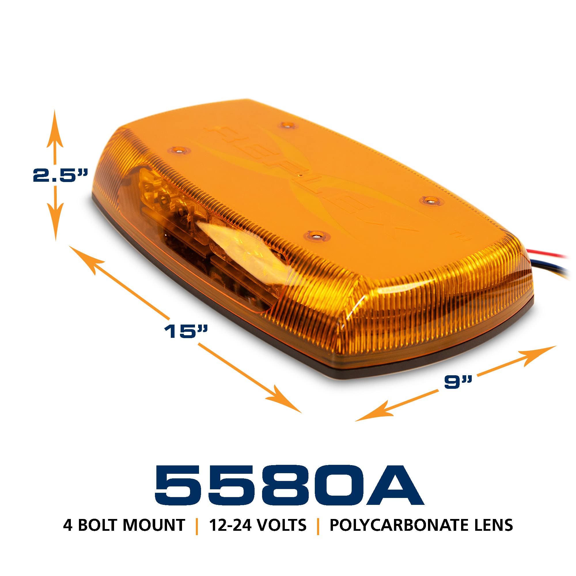 ECCO LED Mini Bar Amber 15 Inch Roof Top Light Bar - 12V/24V Waterproof Vehicle Warning Lights for Cars, Trucks & Snow Plows - Durable 5 Year Warranty - Ideal for Emergency, Construction & Off-Road Safety Lighting
