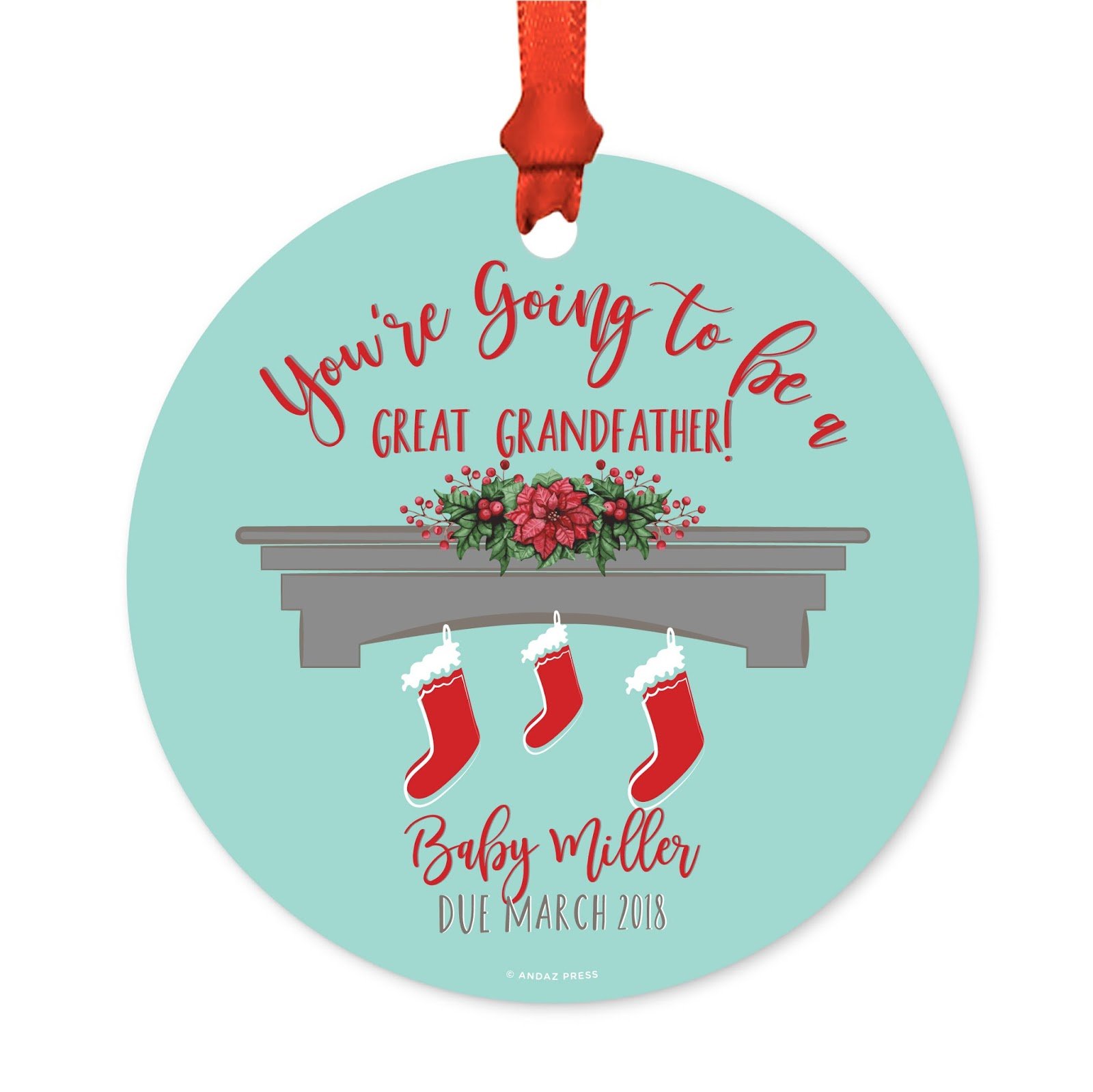 Personalized Pregnancy Announcement Christmas Ornament - 