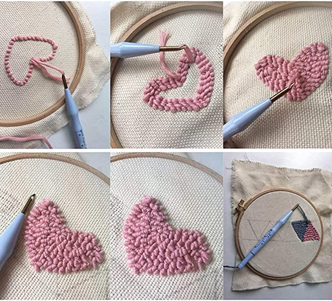 Punch Needle Embroidery Kit - DIY Flamingo Cross Stitch Hoop Craft for Beginners | Handmade Embroidery Supplies (XMD-PD-14) | Perfect for Home Decor, Wall Art & Creative Gifts