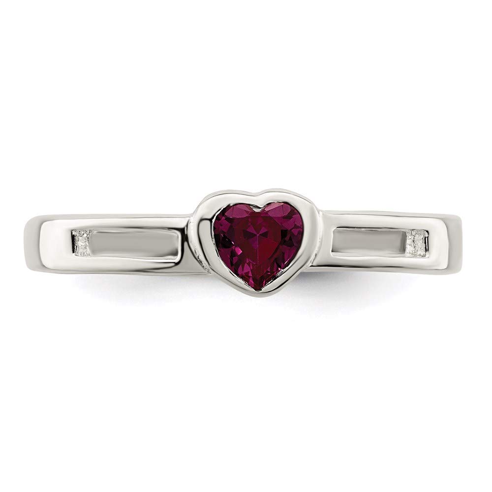 925 Sterling Silver Red Cubic Zirconia Heart Ring for Women - Elegant Valentine's Day, Anniversary & Birthday Gift for Her - Perfect for Romantic Dates, Proposals & Special Occasions