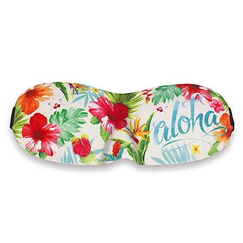 Aloha Floral Travel Sleep Eye Mask - Soft Comfort for Airplane, Nap & Relaxation - Hawaiian Inspired Design for Vacation & Jet Lag Relief