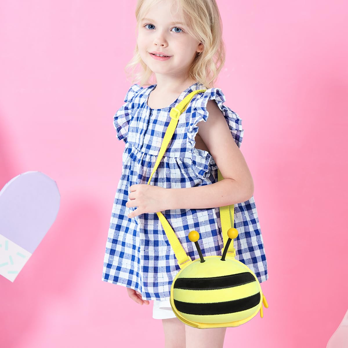 Adorable 3D Cartoon Honey Bee Crossbody Purse for Girls - Cute Bee Coin Wallet for Toddlers & Kids - Perfect for School, Parties & Dress-Up Play