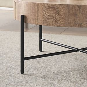 Premium American Oak Felled Round Coffee Table 810mm - Modern Living Room Furniture for Home & Office Decor