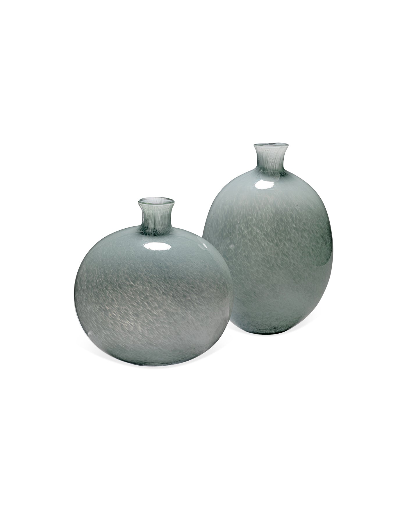 Minx Vase Set of 2 - Modern Grey Blue Ceramic Flower Vases for Home Decor, Wedding Centerpieces & Tabletop Arrangements