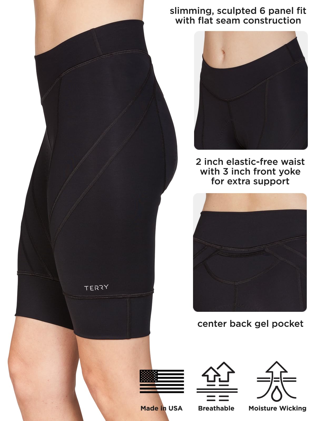 Women's Terry Bike Shorts with Padding - High Waisted Compression Cycling Shorts for Endurance Riding | Perfect for Road Biking, Spinning Classes & Outdoor Workouts