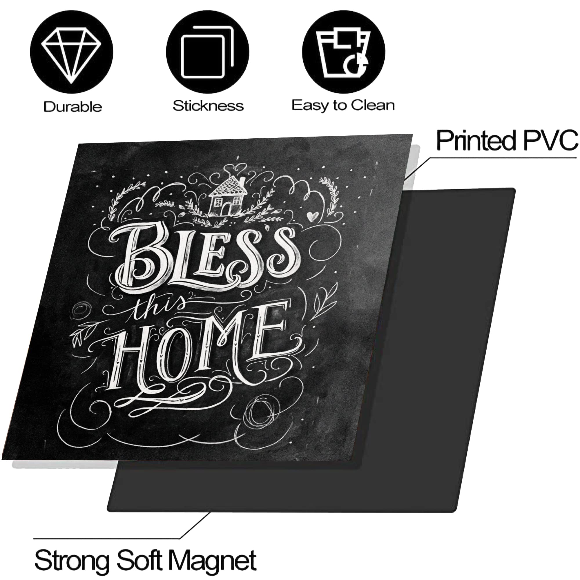 BlessThis Home - Black Dishwasher Magnet Cover 23x26 Inch, Decorative Magnetic Panel for Kitchen Appliances, Dishwasher Front Decal, Home Cabinet Stickers - Perfect for Modern Kitchens & Home Decor