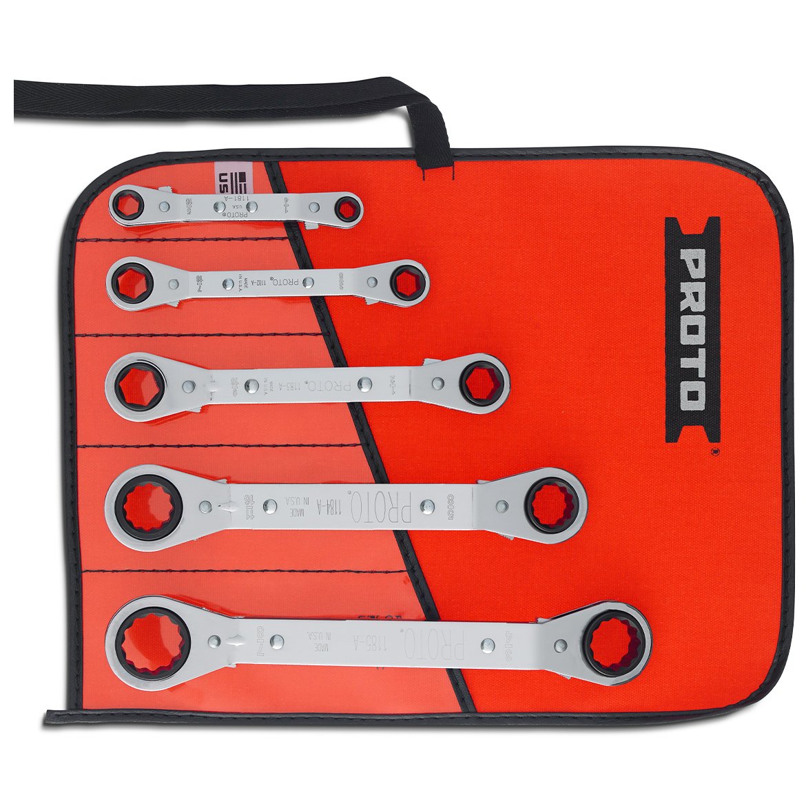 5-Piece Reversible Ratcheting Wrench Set - 6-Point & 12-Point - Professional Grade for Automotive Repair & DIY Projects